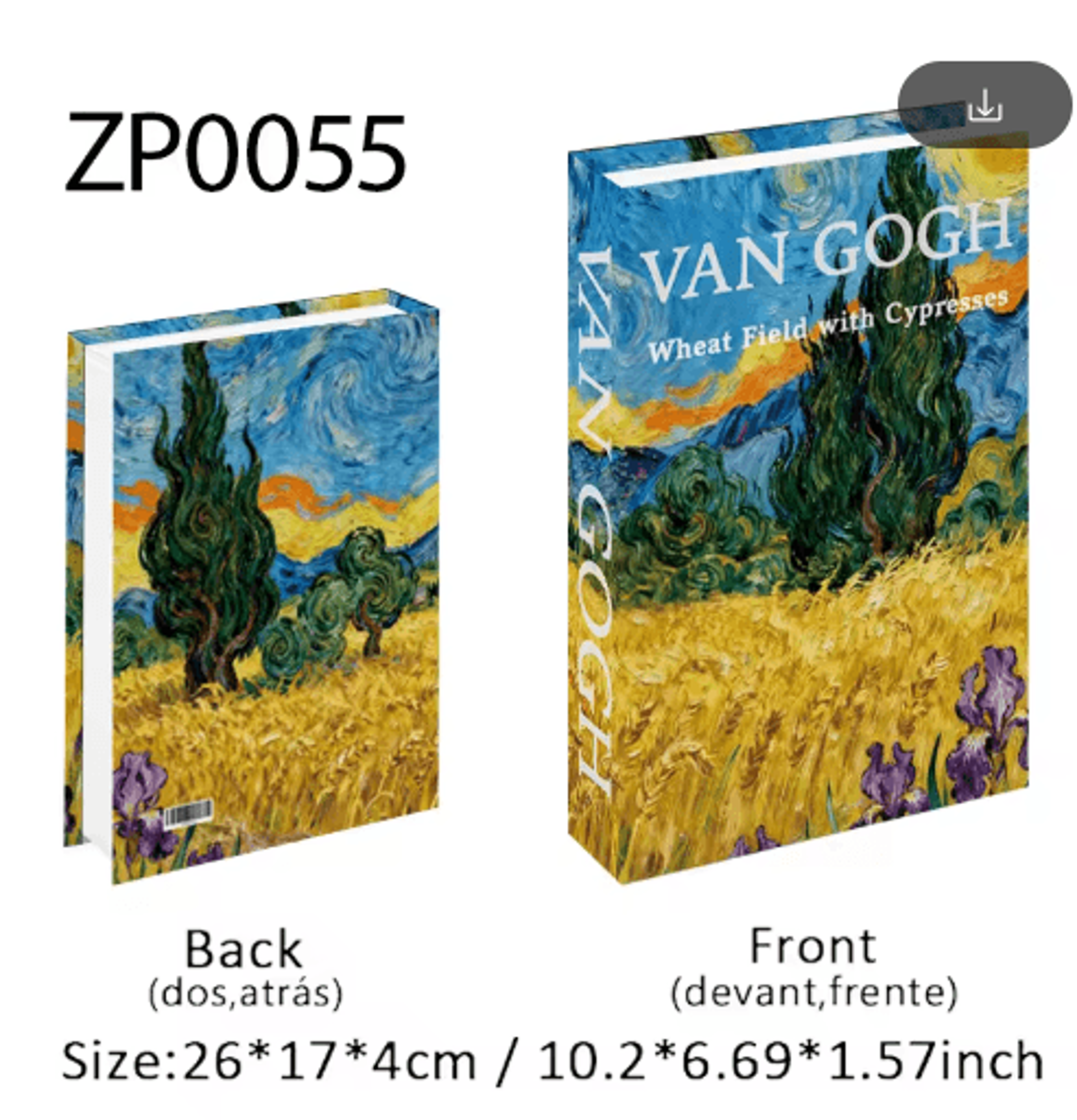 Van Gogh Monet Picasso Decorative Book Storage Box Luxury Hidden Storage Decor 11