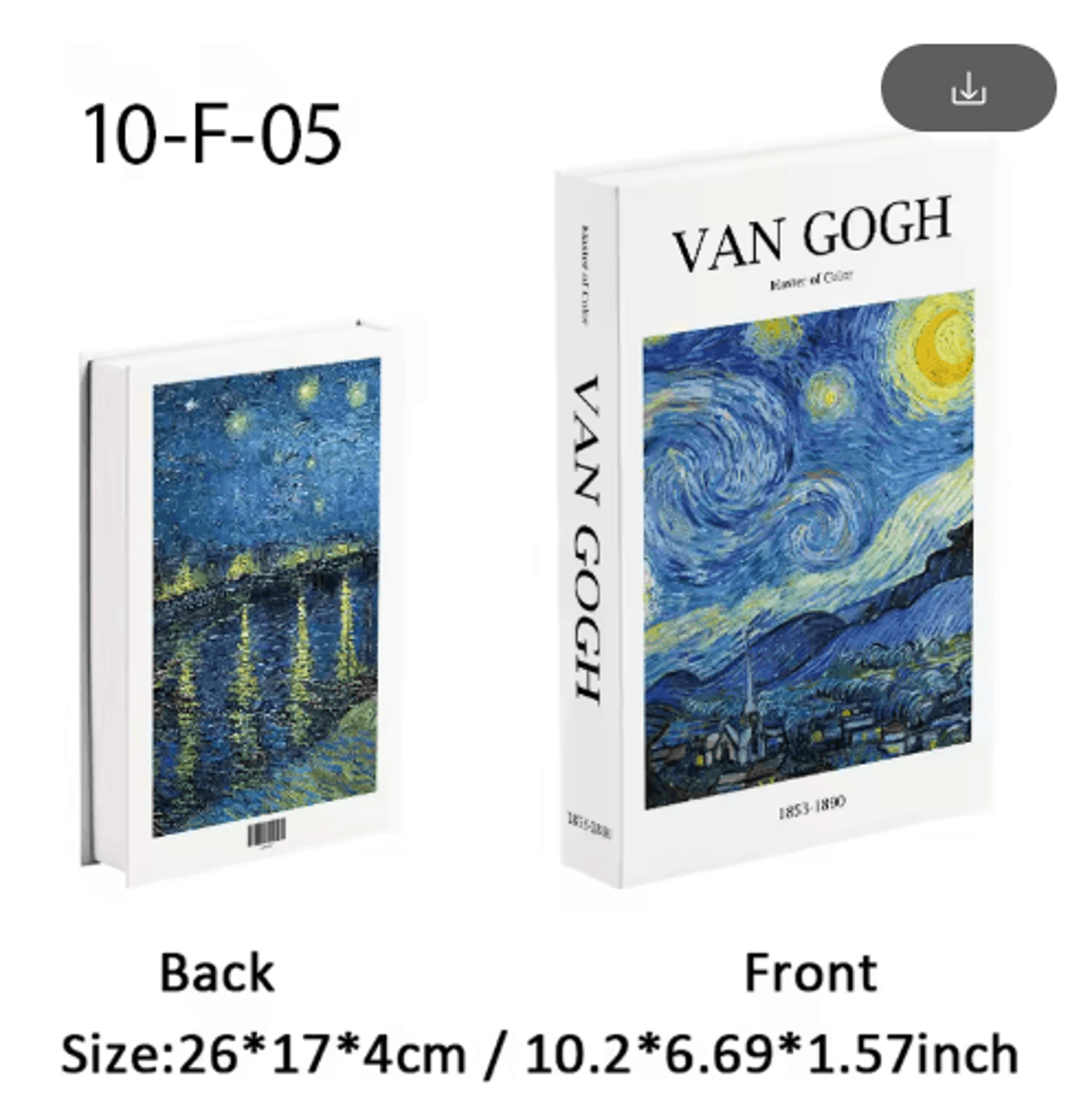 Van Gogh Monet Picasso Decorative Book Storage Box Luxury Hidden Storage Decor 14