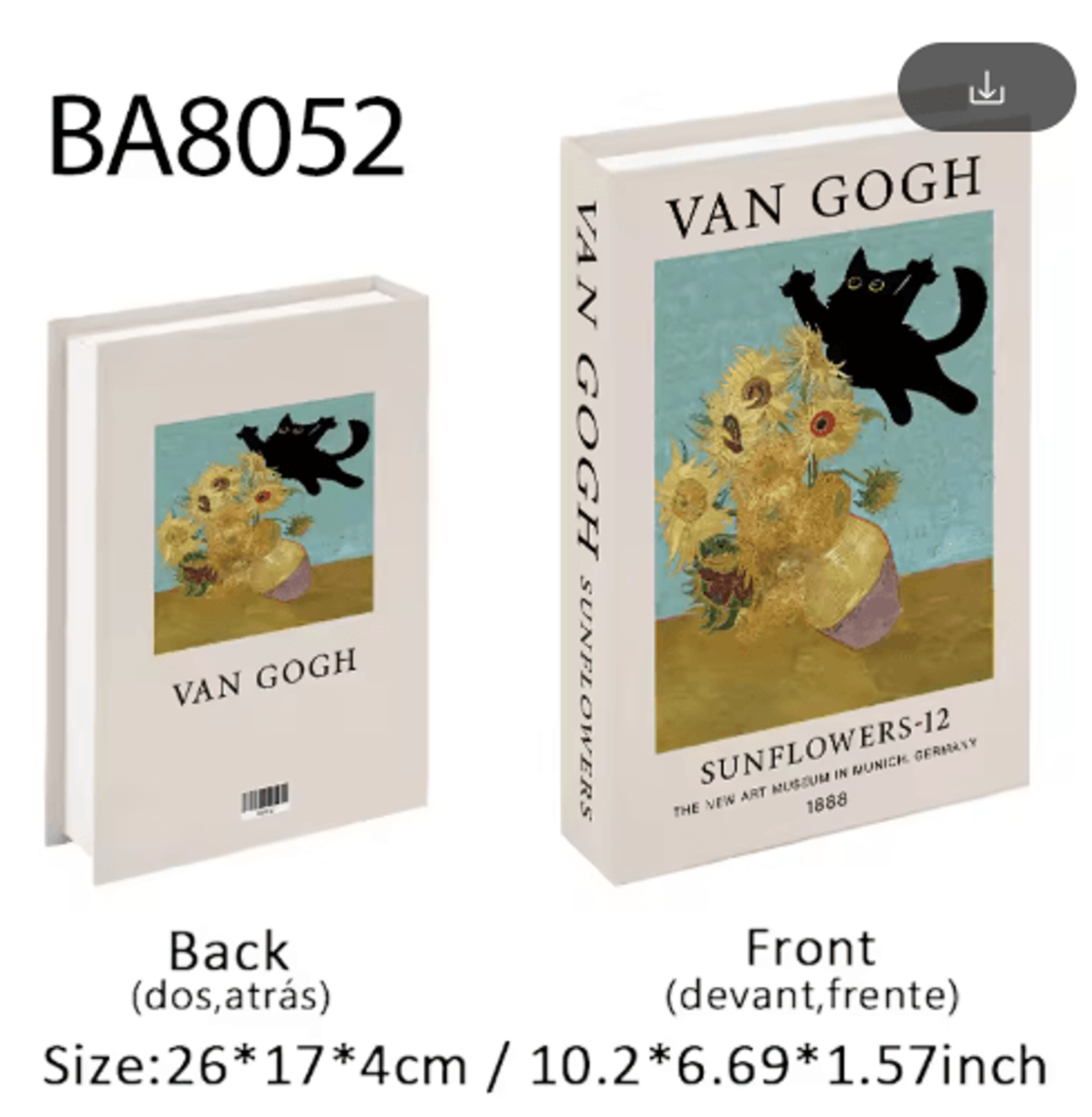 Van Gogh Monet Picasso Decorative Book Storage Box Luxury Hidden Storage Decor 4