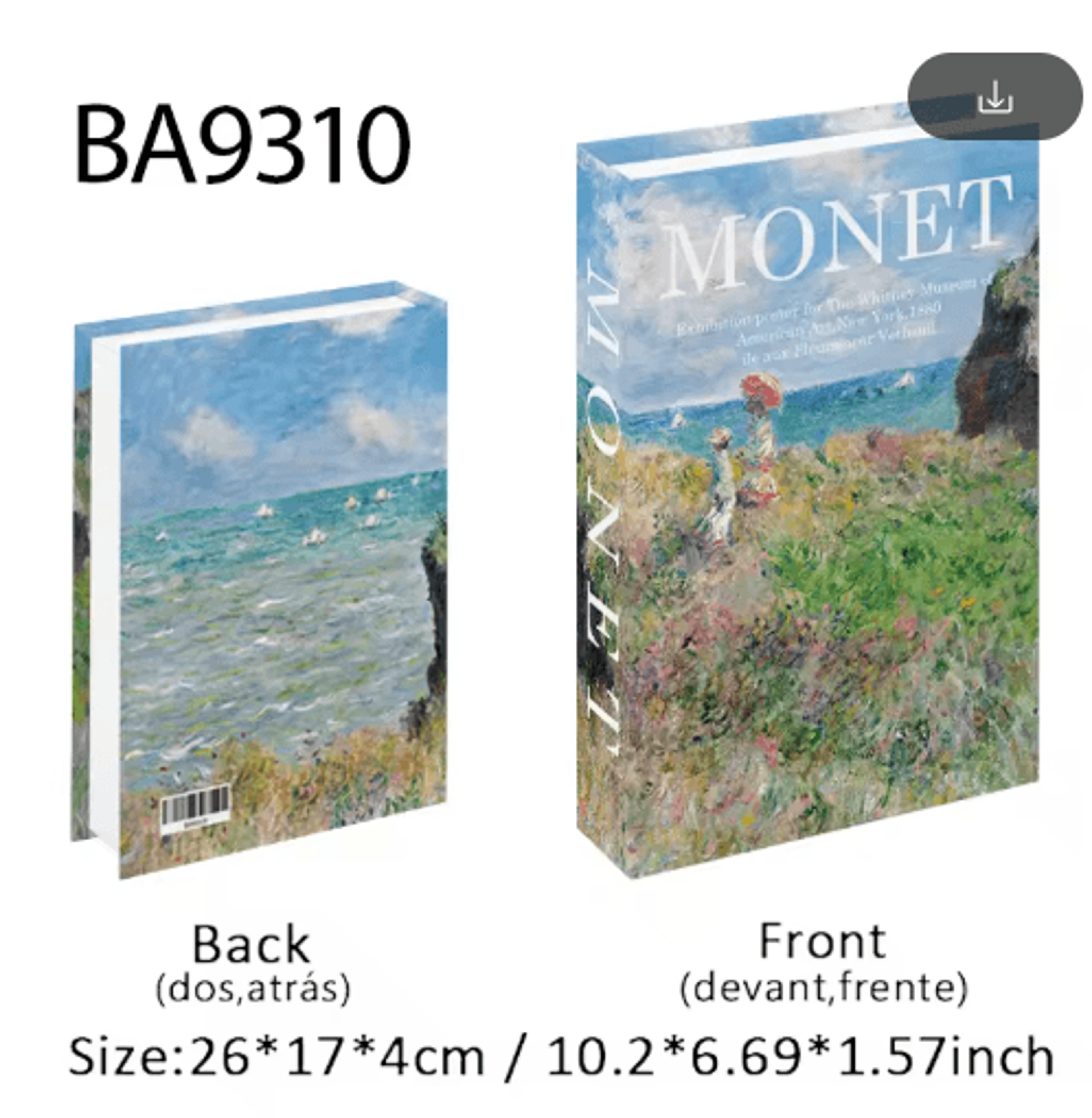 Van Gogh Monet Picasso Decorative Book Storage Box Luxury Hidden Storage Decor 22