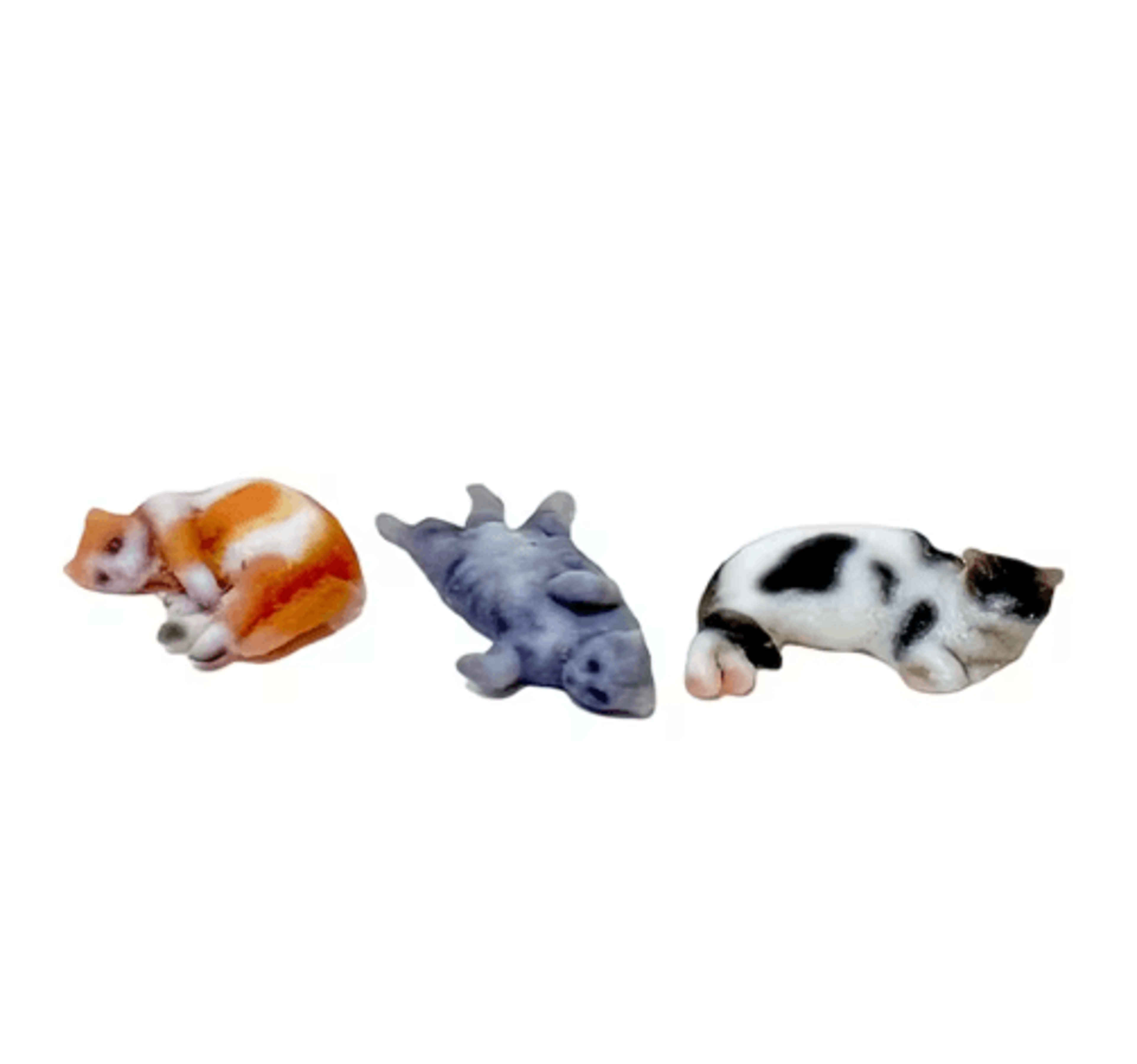 Miniature Cat Figurine Decor  Cute 3D Desk  Shelf Animal Ornament 2