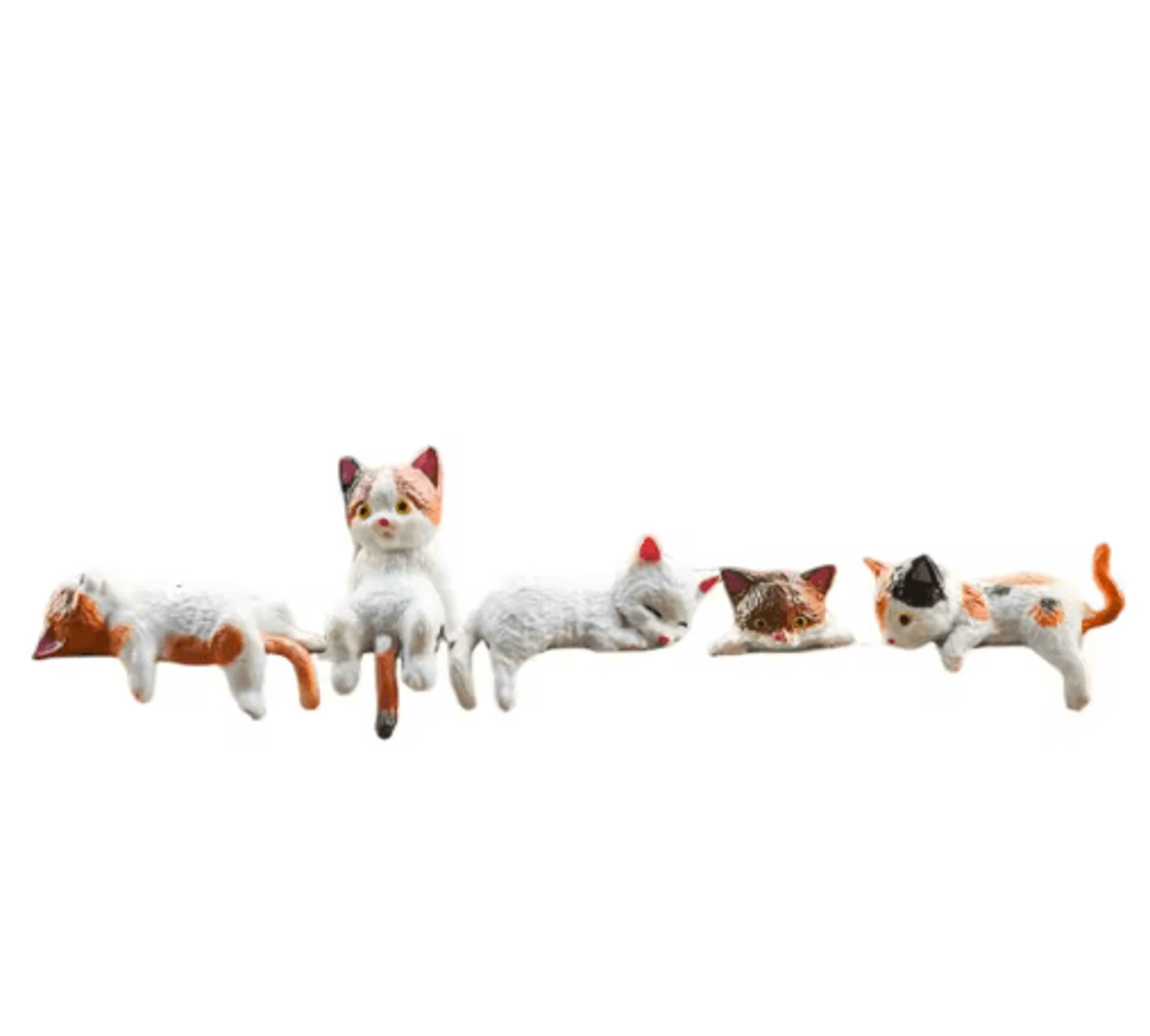 Miniature Cat Figurine Decor  Cute 3D Desk  Shelf Animal Ornament 3