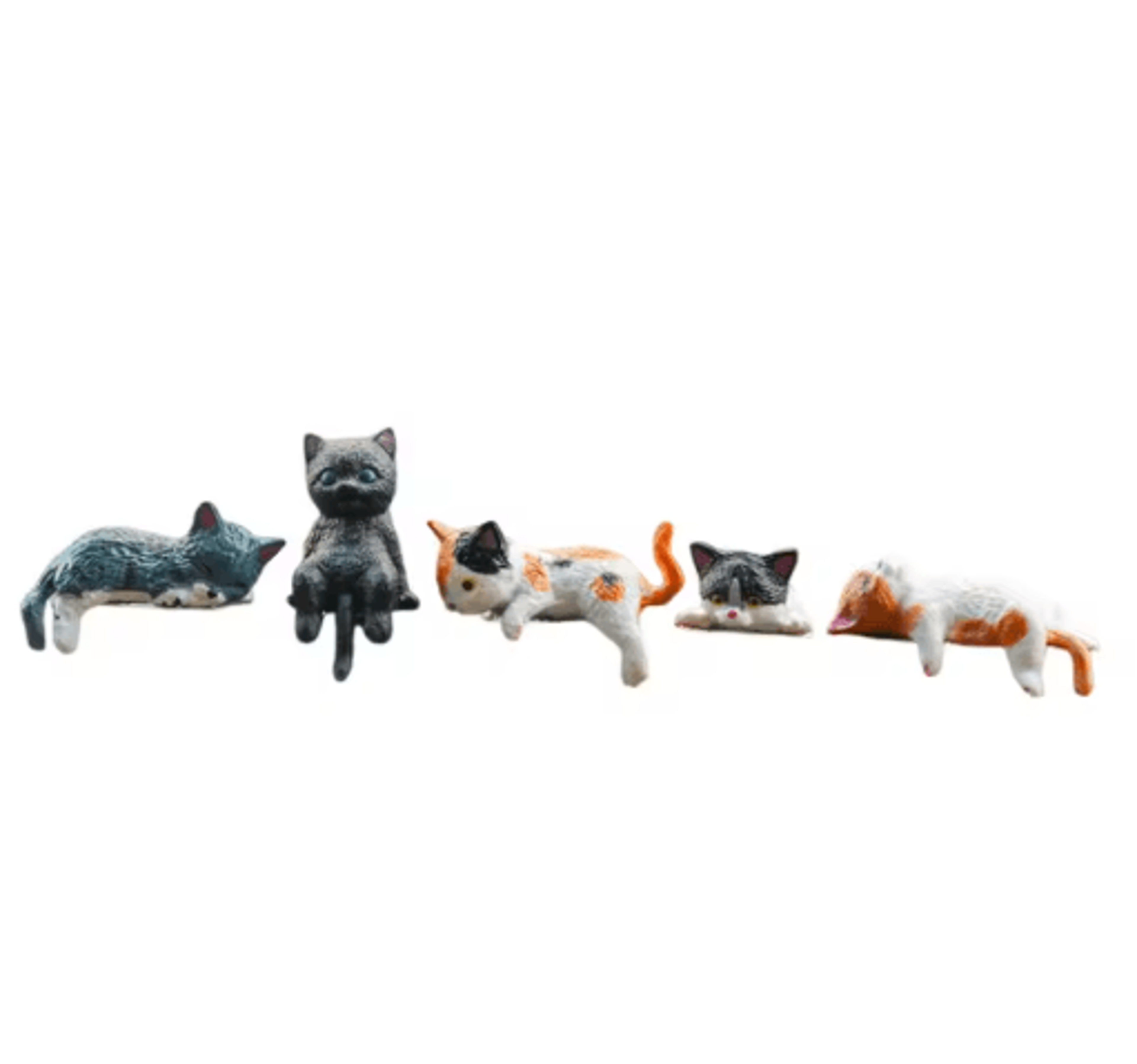 Miniature Cat Figurine Decor  Cute 3D Desk  Shelf Animal Ornament 5