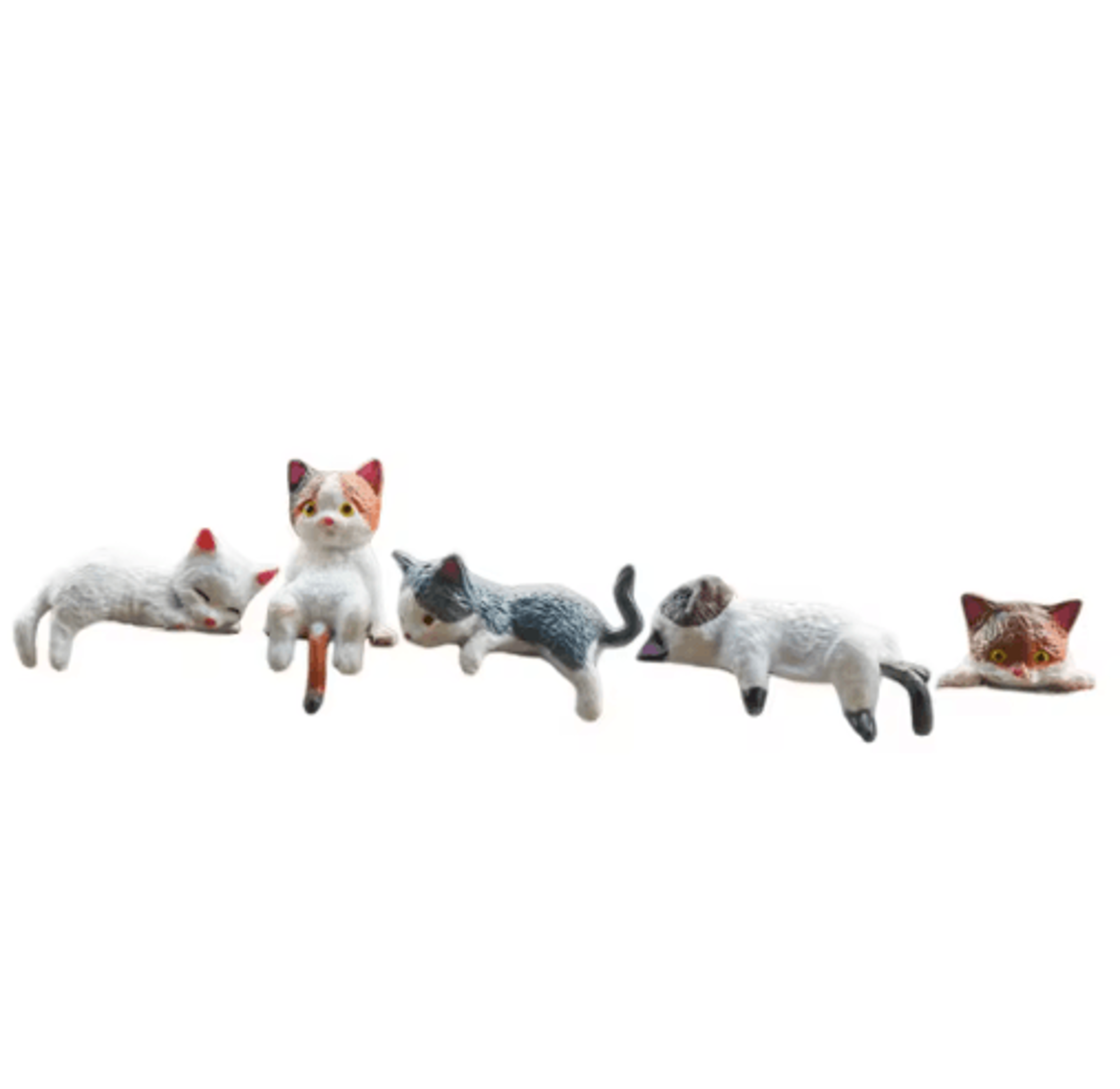 Miniature Cat Figurine Decor  Cute 3D Desk  Shelf Animal Ornament 7