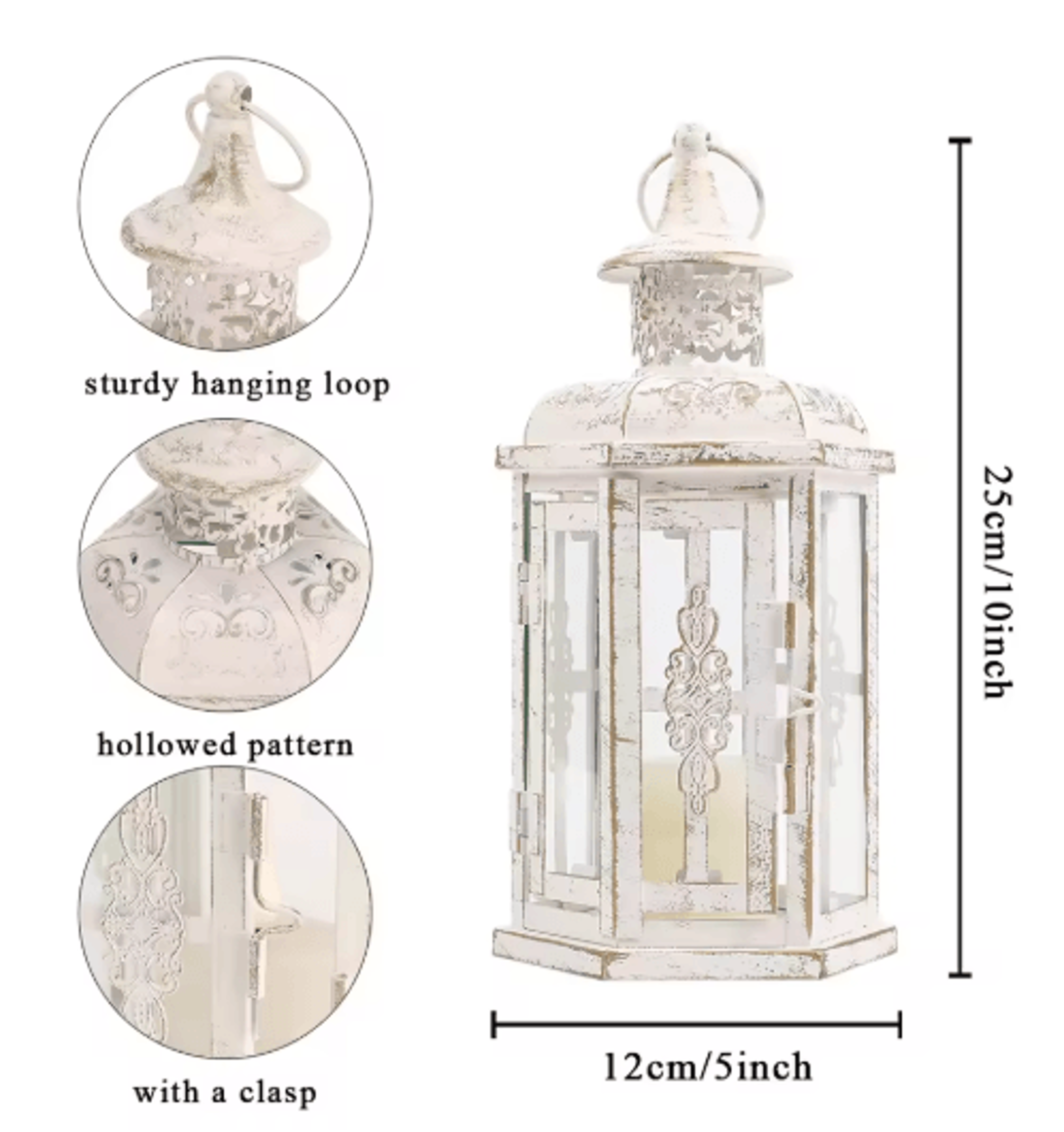 Vintage Hanging Candle Lantern 11 Metal Decorative Lantern For Indoor  Outdoor Decor 3