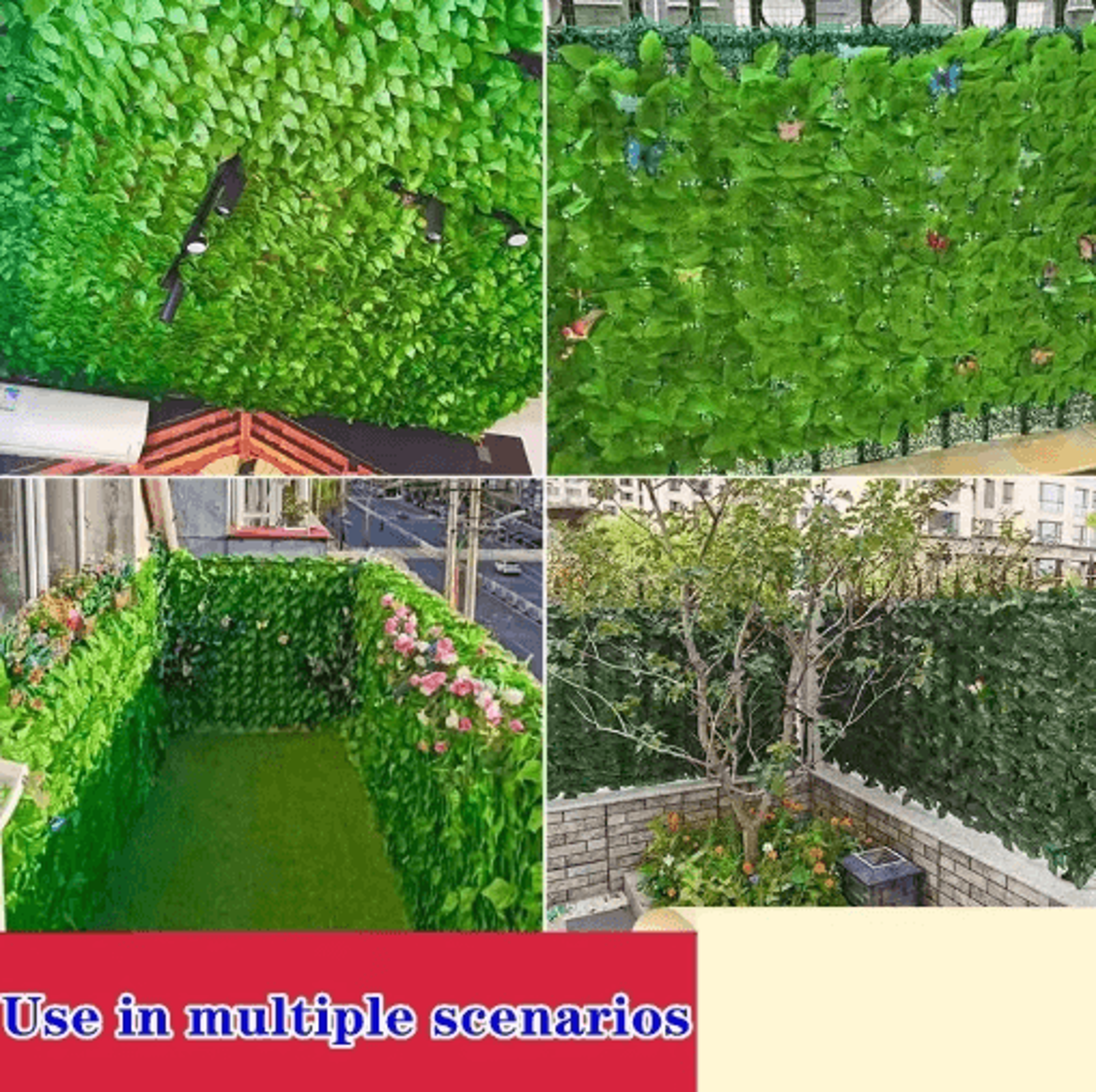 Artificial Ivy Hedge Fence Panel Outdoor Balcony Privacy Screen Decor 16