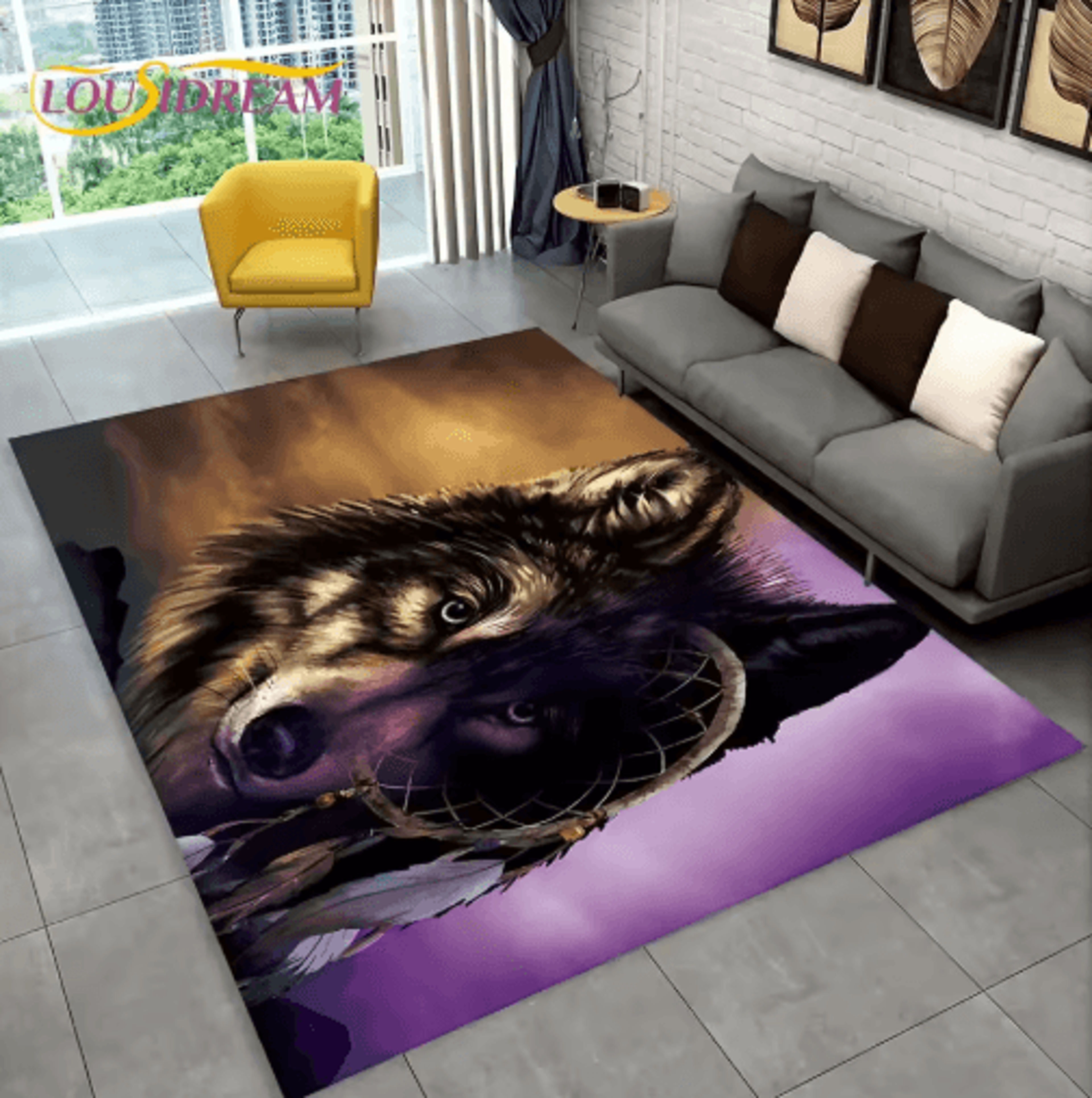 3D Animal Print Area Rug Non Slip Wildlife Carpet For Living Room  Kids Spaces 15
