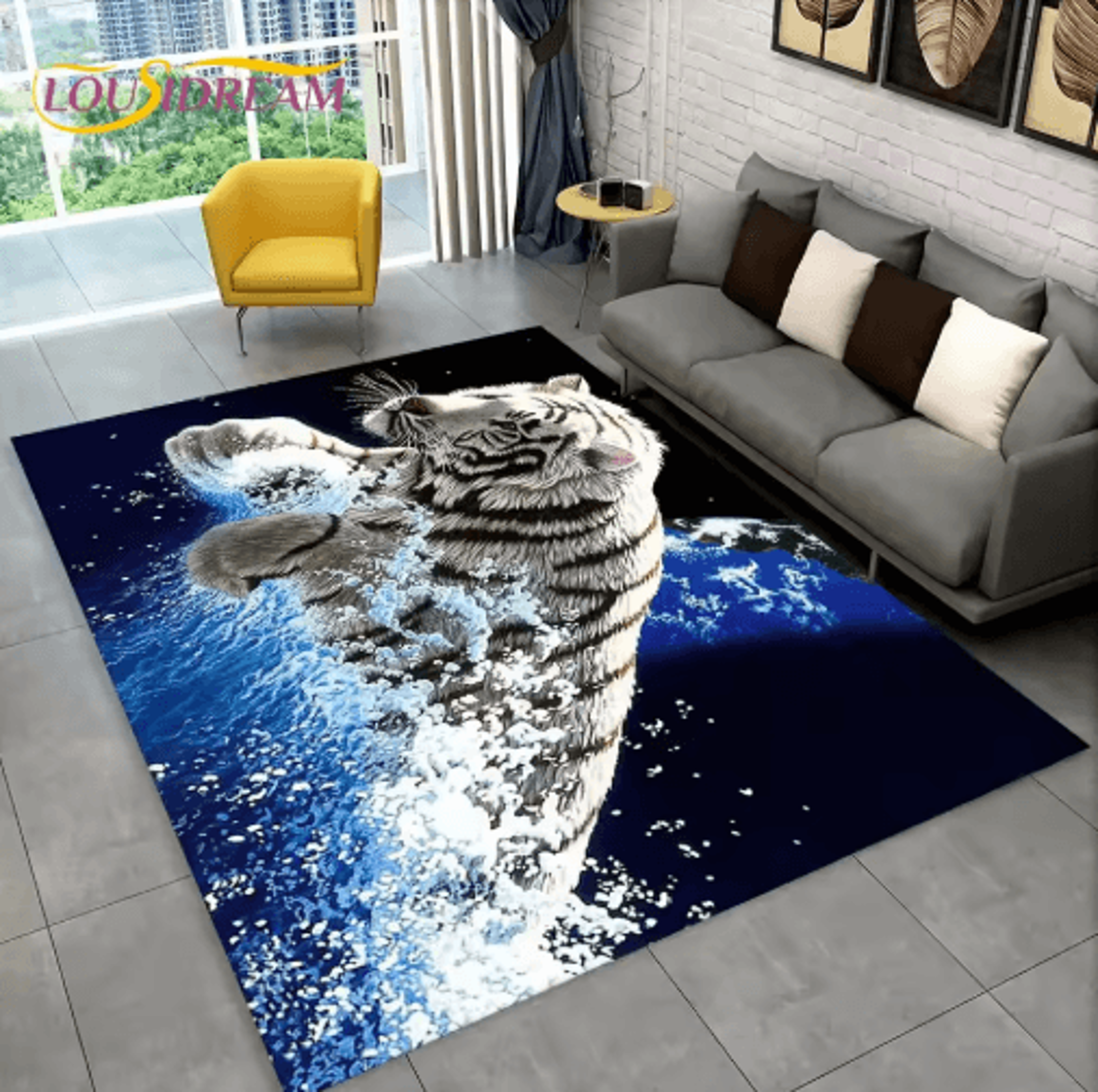 3D Animal Print Area Rug Non Slip Wildlife Carpet For Living Room  Kids Spaces 19
