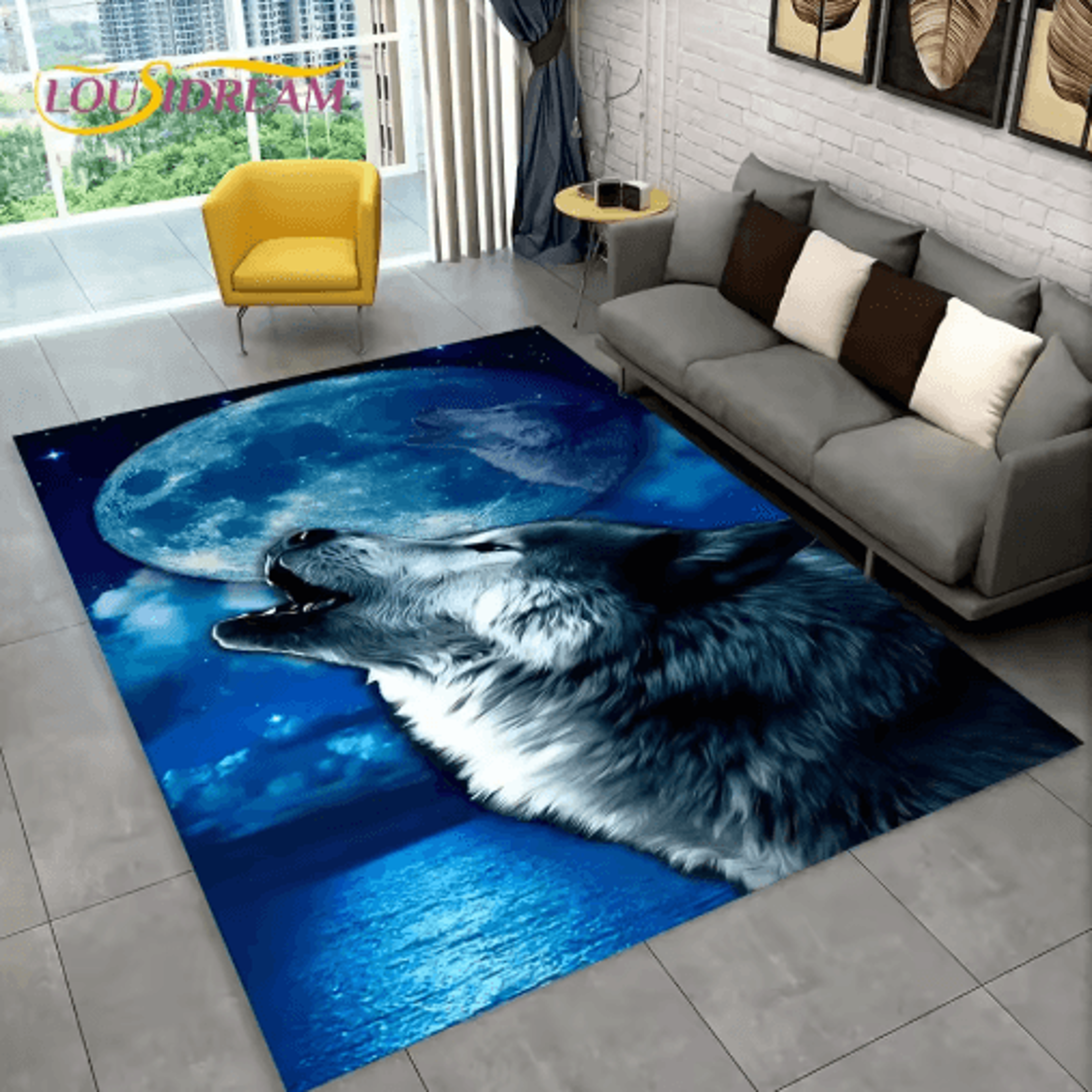 3D Animal Print Area Rug Non Slip Wildlife Carpet For Living Room  Kids Spaces 20
