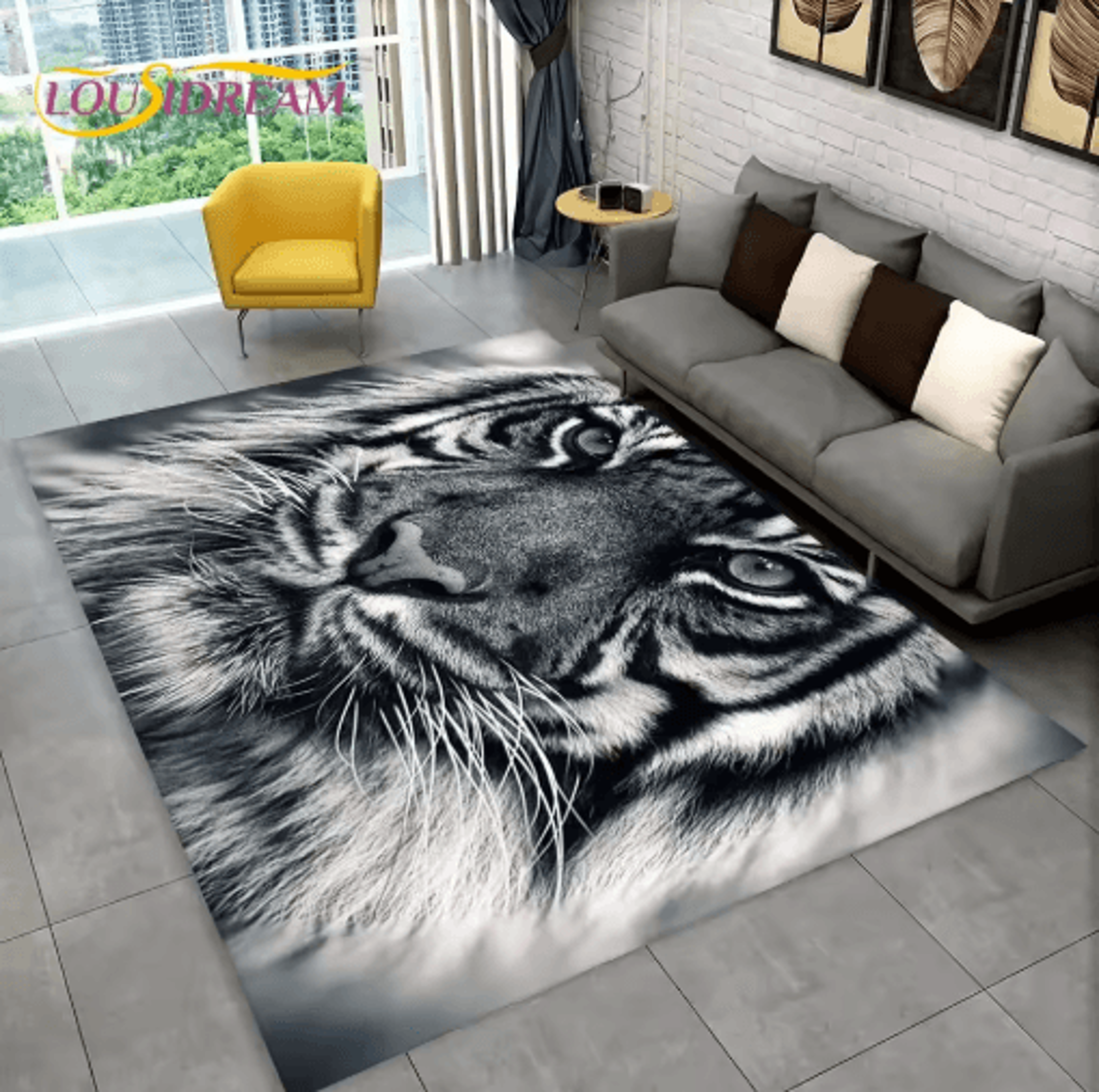 3D Animal Print Area Rug Non Slip Wildlife Carpet For Living Room  Kids Spaces 22