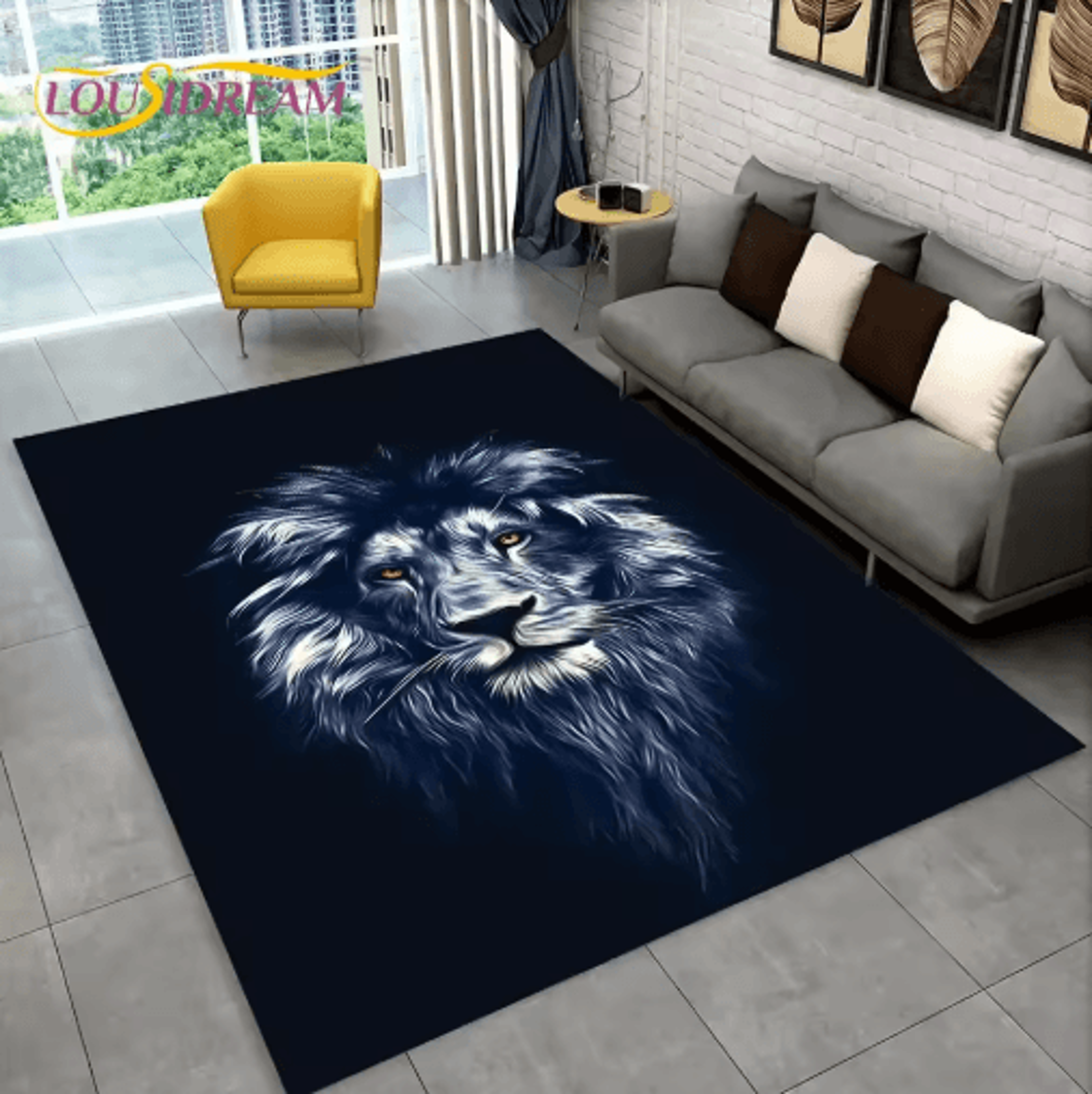 3D Animal Print Area Rug Non Slip Wildlife Carpet For Living Room  Kids Spaces 26