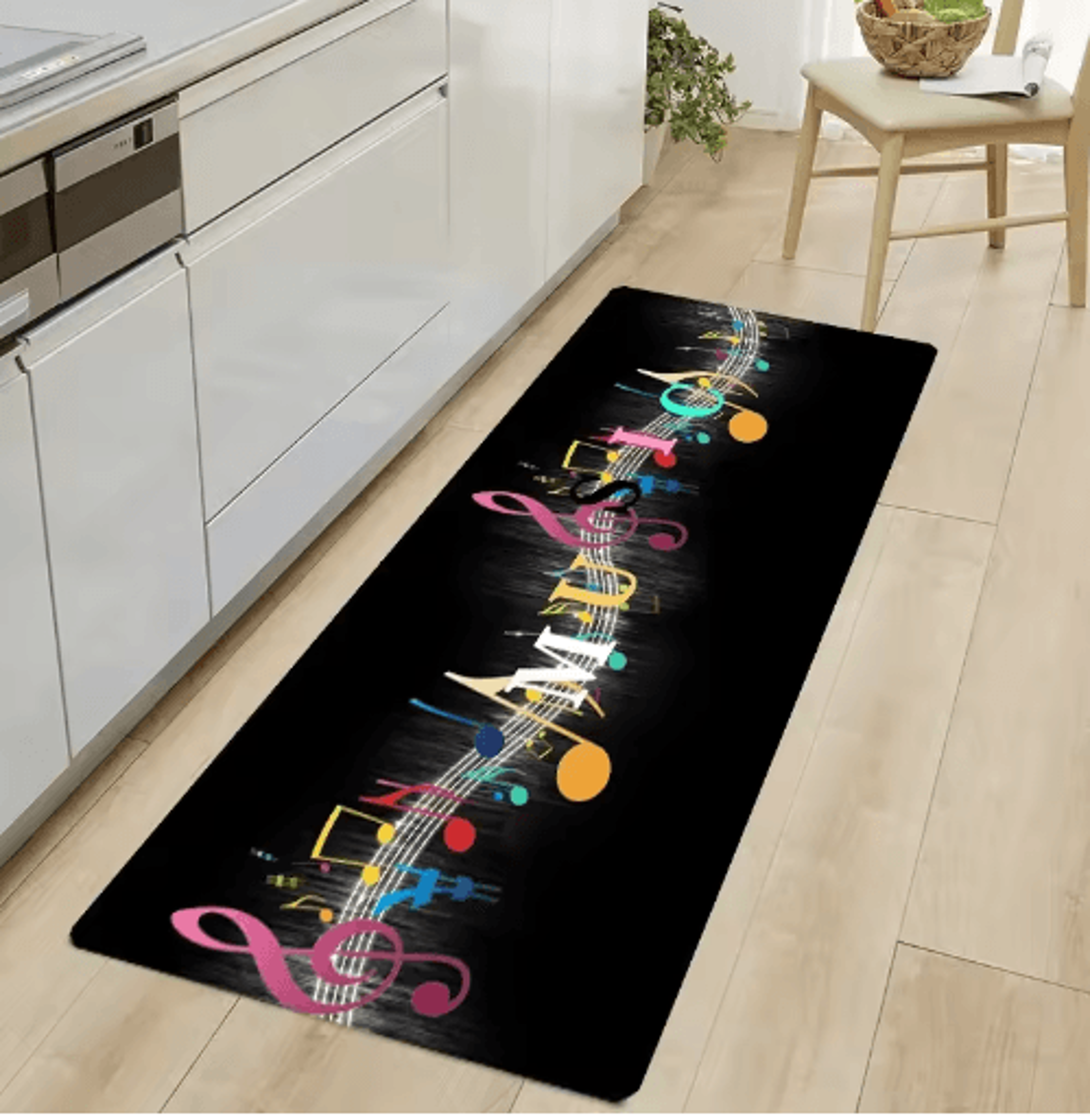MusicThemed Non Slip Kitchen Rug Runner Decorative Floor Mat For Home  Entrance 1