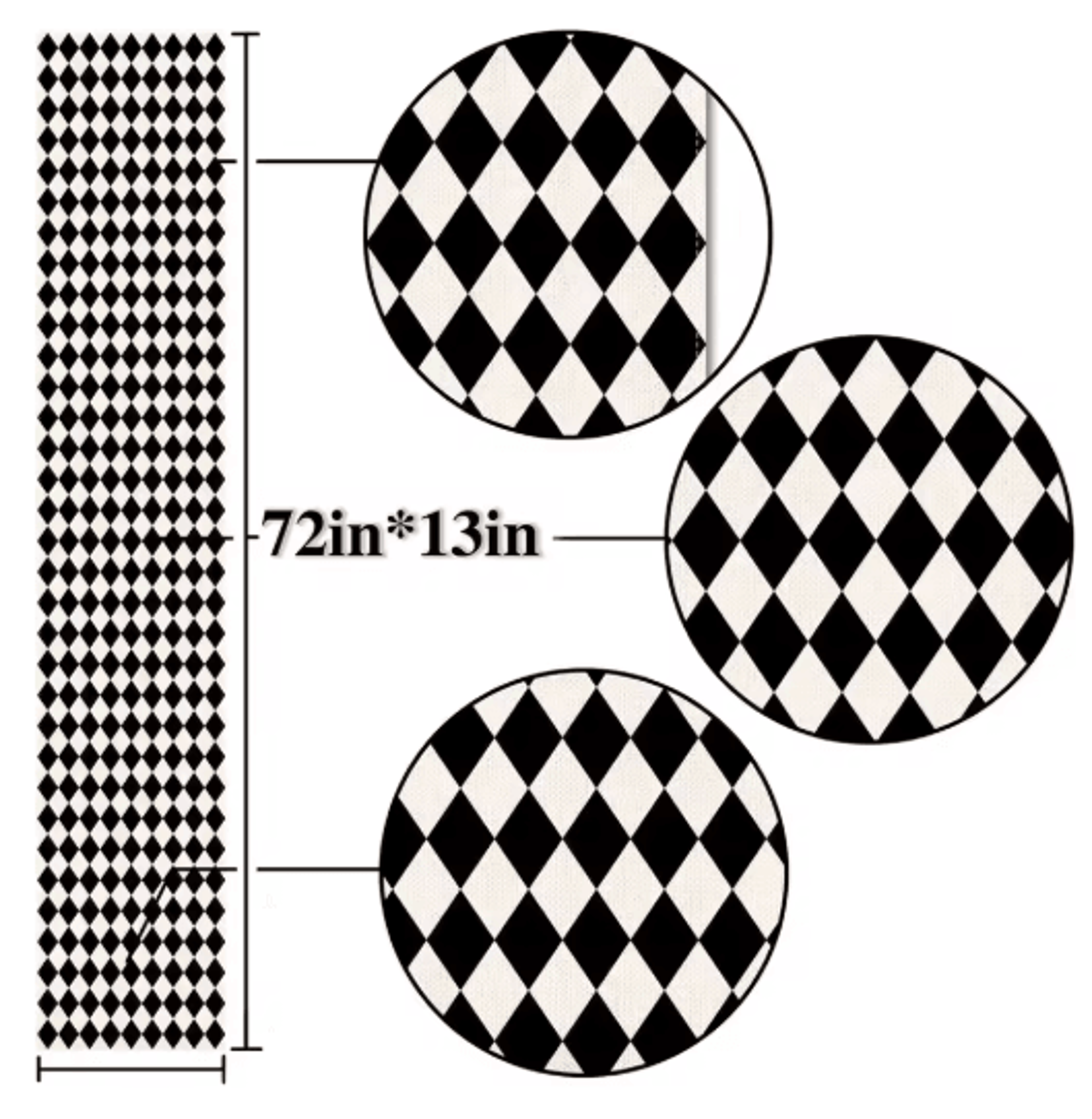 Black  White Buffalo Plaid Linen Table Runner Farmhouse Kitchen Table Decor 2