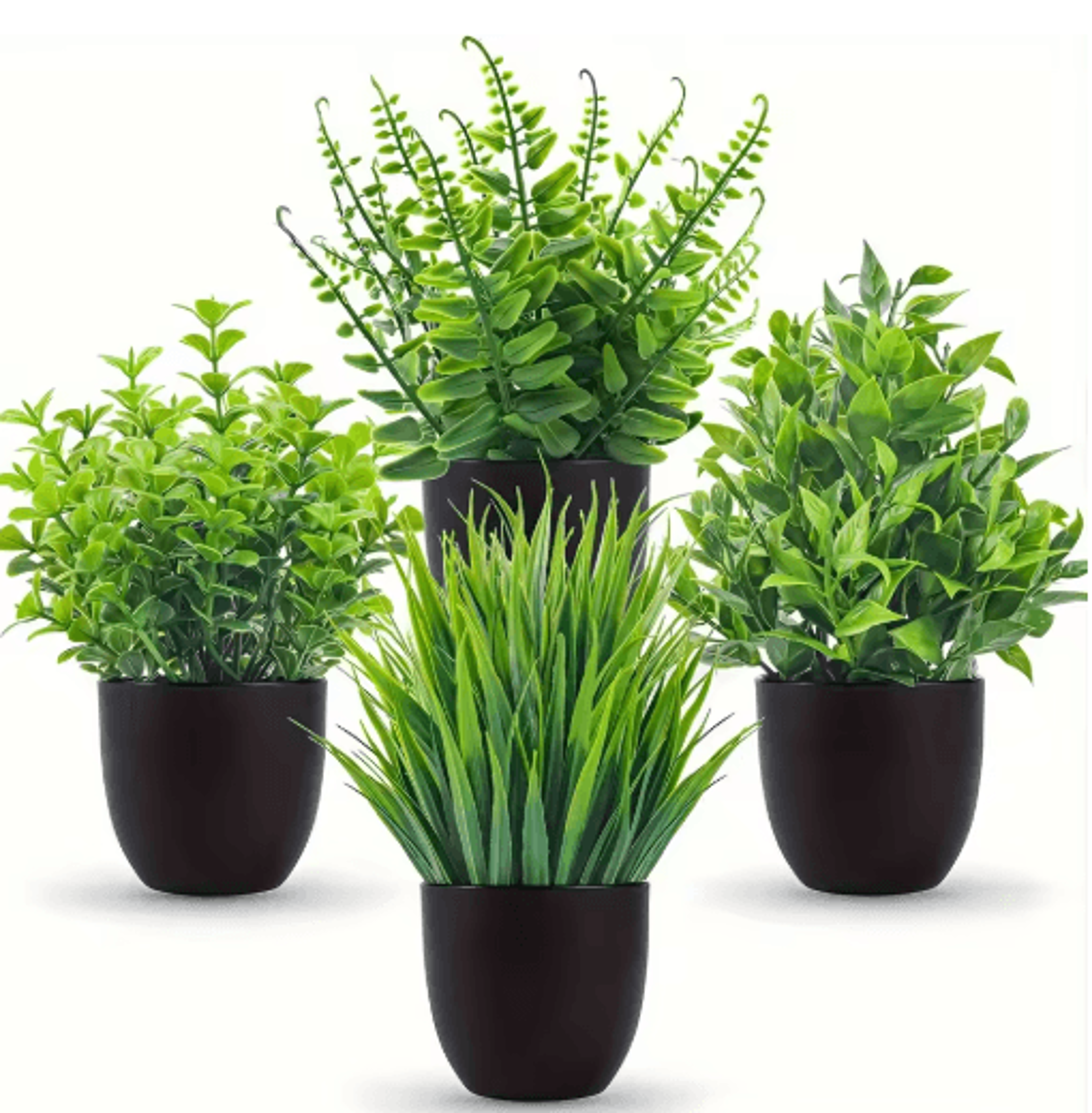 4 Pack Mini Artificial Potted Plants Fake Bonsai Greenery For Home  Office Decor 1