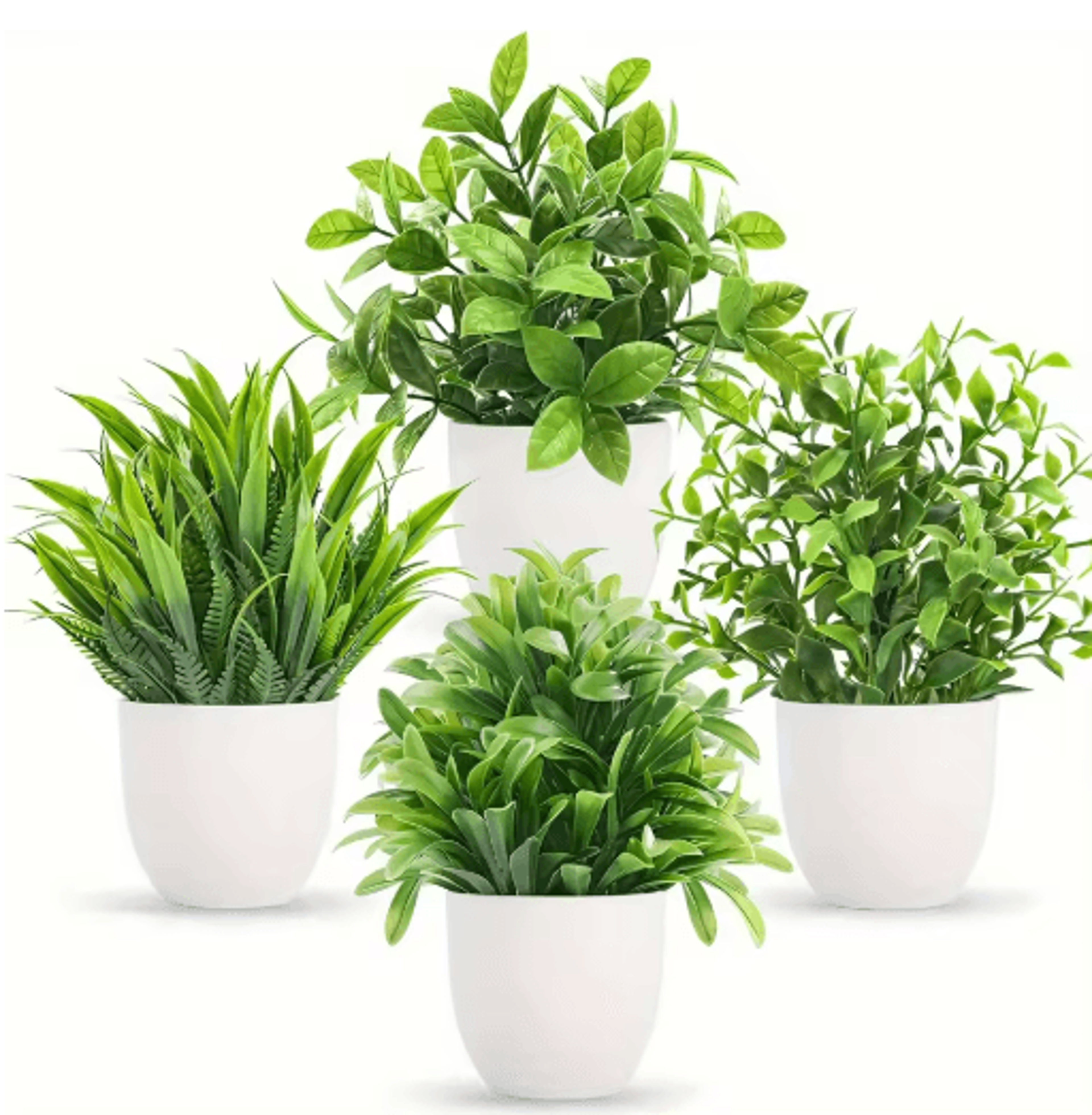 4 Pack Mini Artificial Potted Plants Fake Bonsai Greenery For Home  Office Decor 2