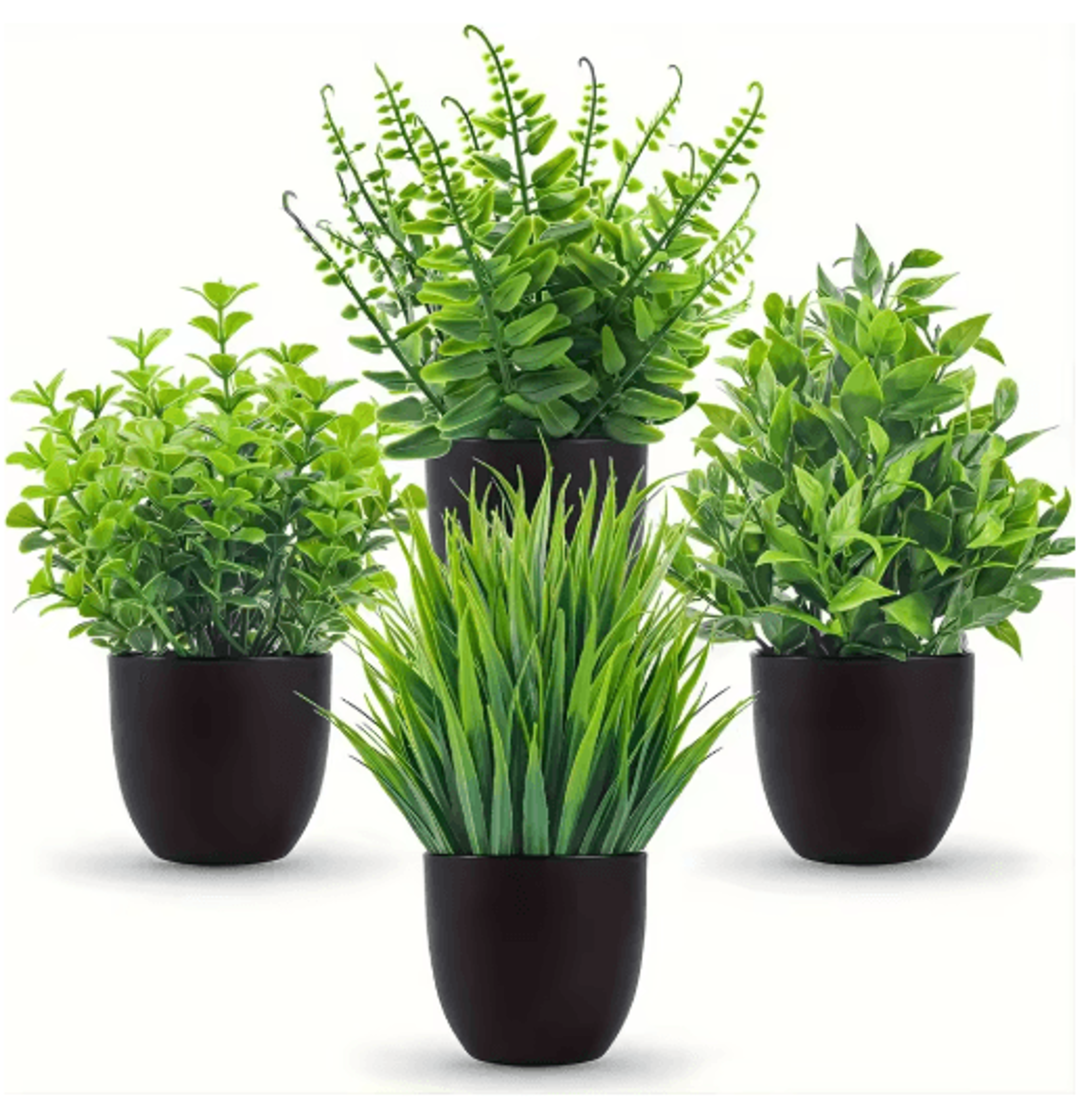4 Pack Mini Artificial Potted Plants Fake Bonsai Greenery For Home  Office Decor 6