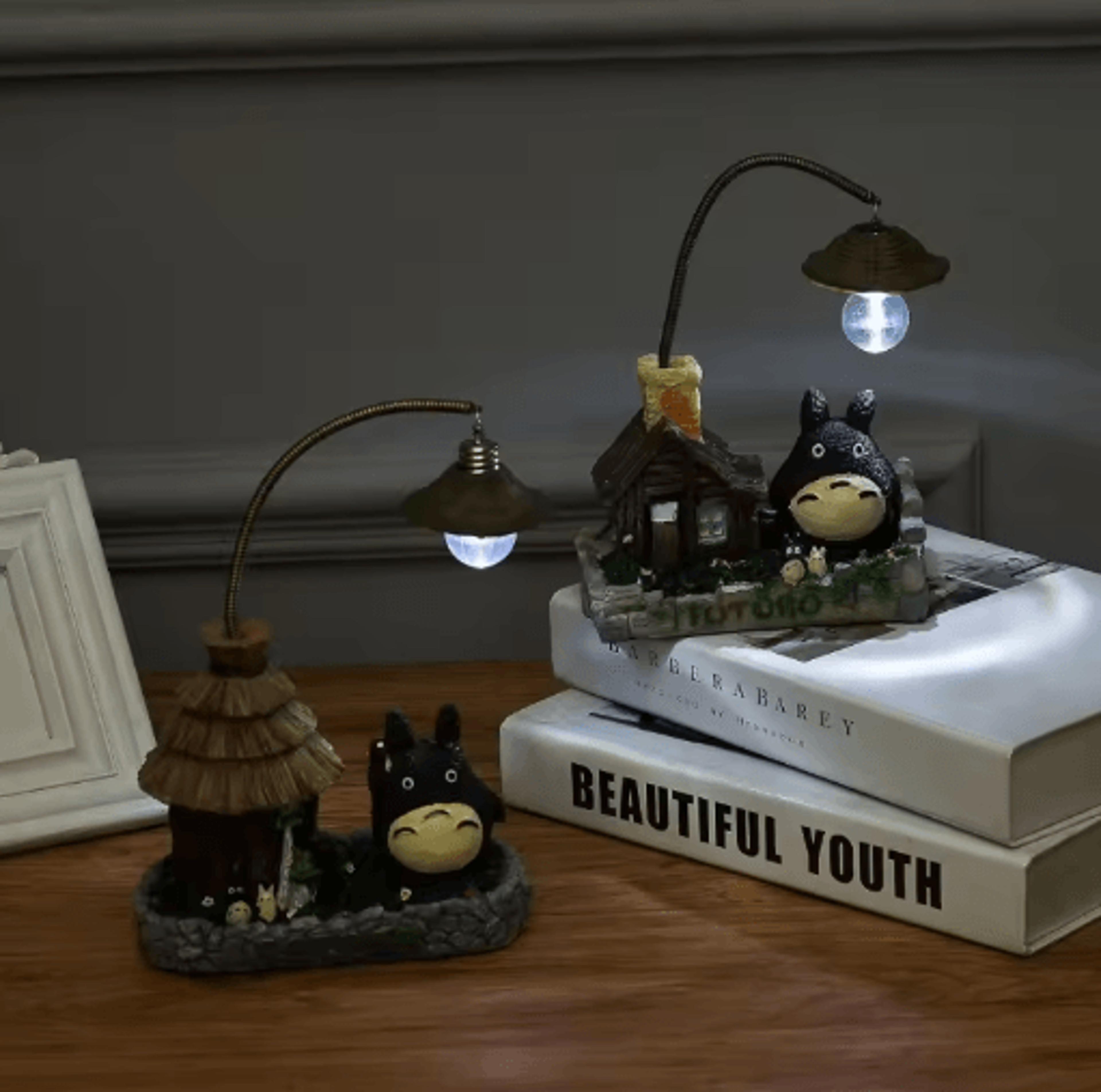 Cartoon Anime Wooden House Night Light Cute Mini Desk Lamp Decor 5