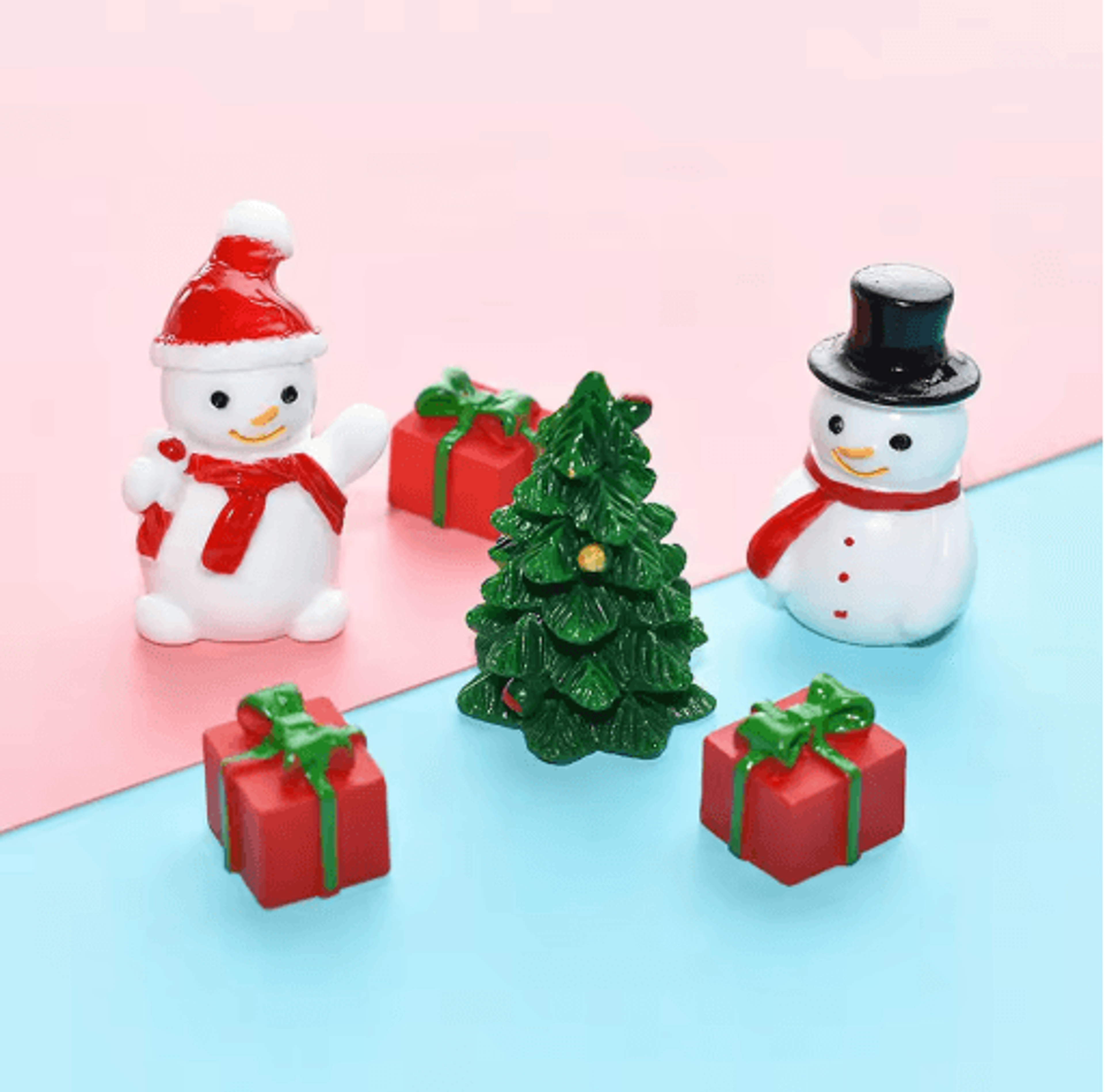 Mini Christmas Snowman Figurines Set Resin Holiday Decor For DIY Crafts  Gardens 5