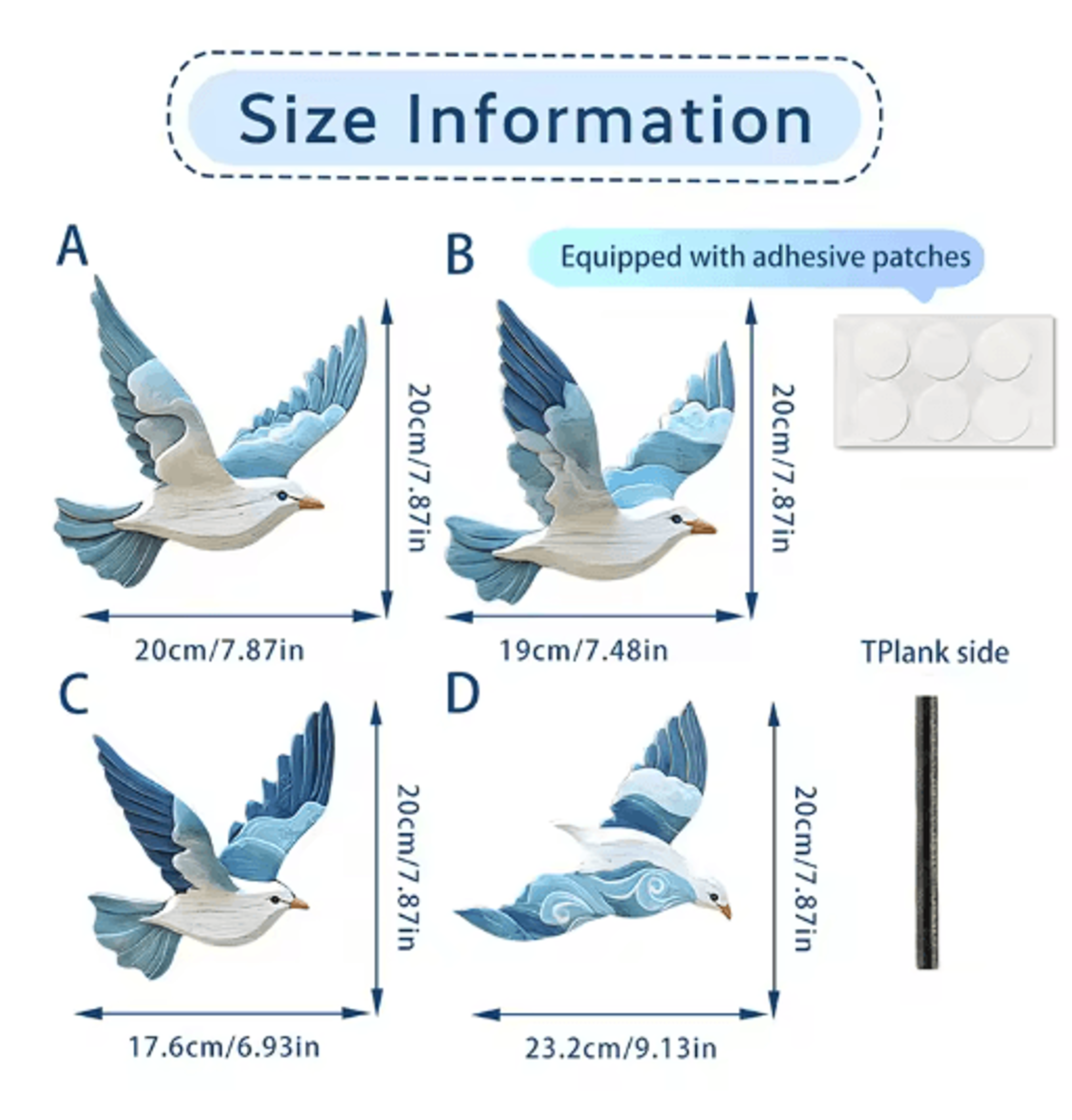 Retro Seagull Wall Decor Set Wooden Coastal Wall Art For BeachInspired Spaces 3