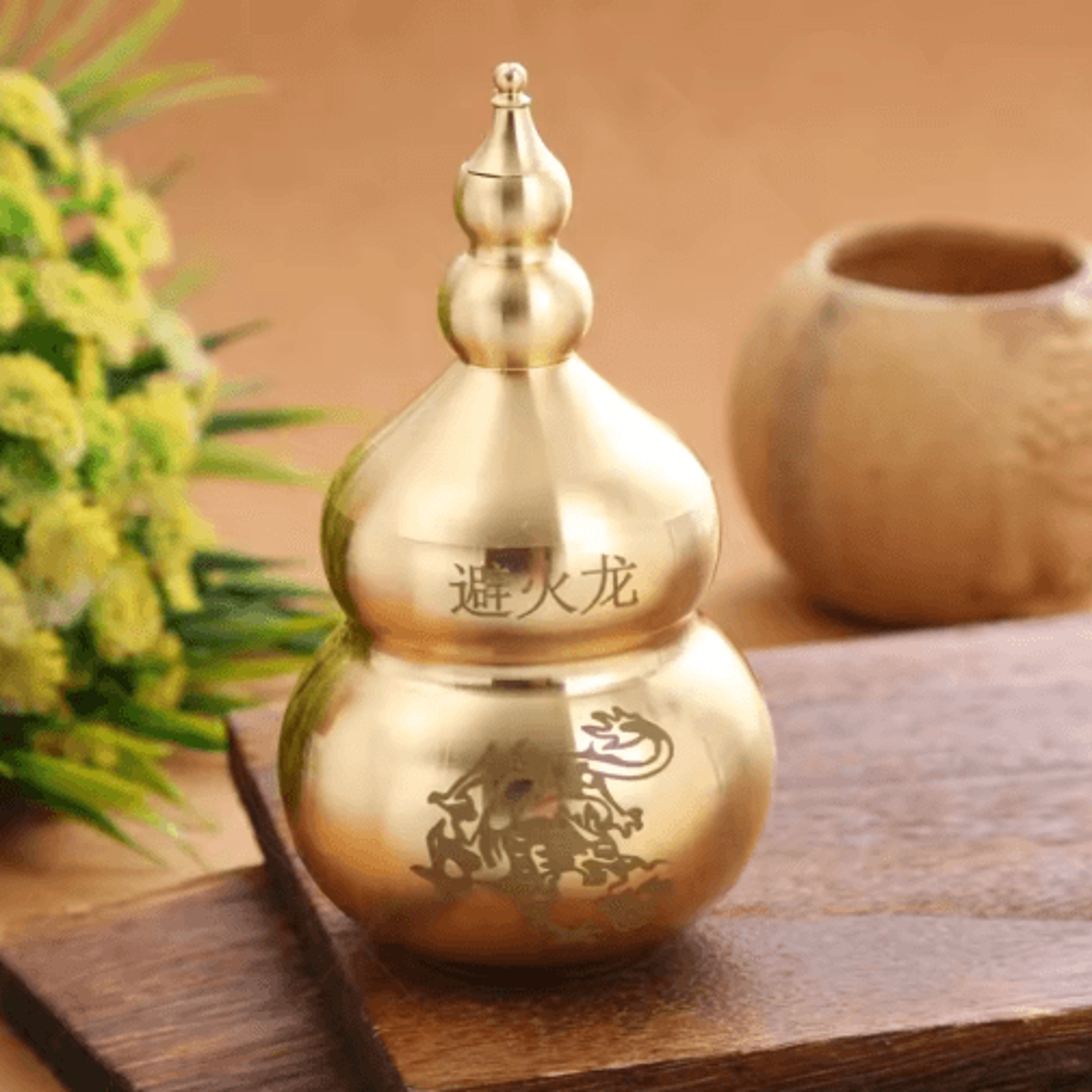 Feng Shui Wu Lou Brass Gourd  Fortune Protection Decor For Home  Office 7