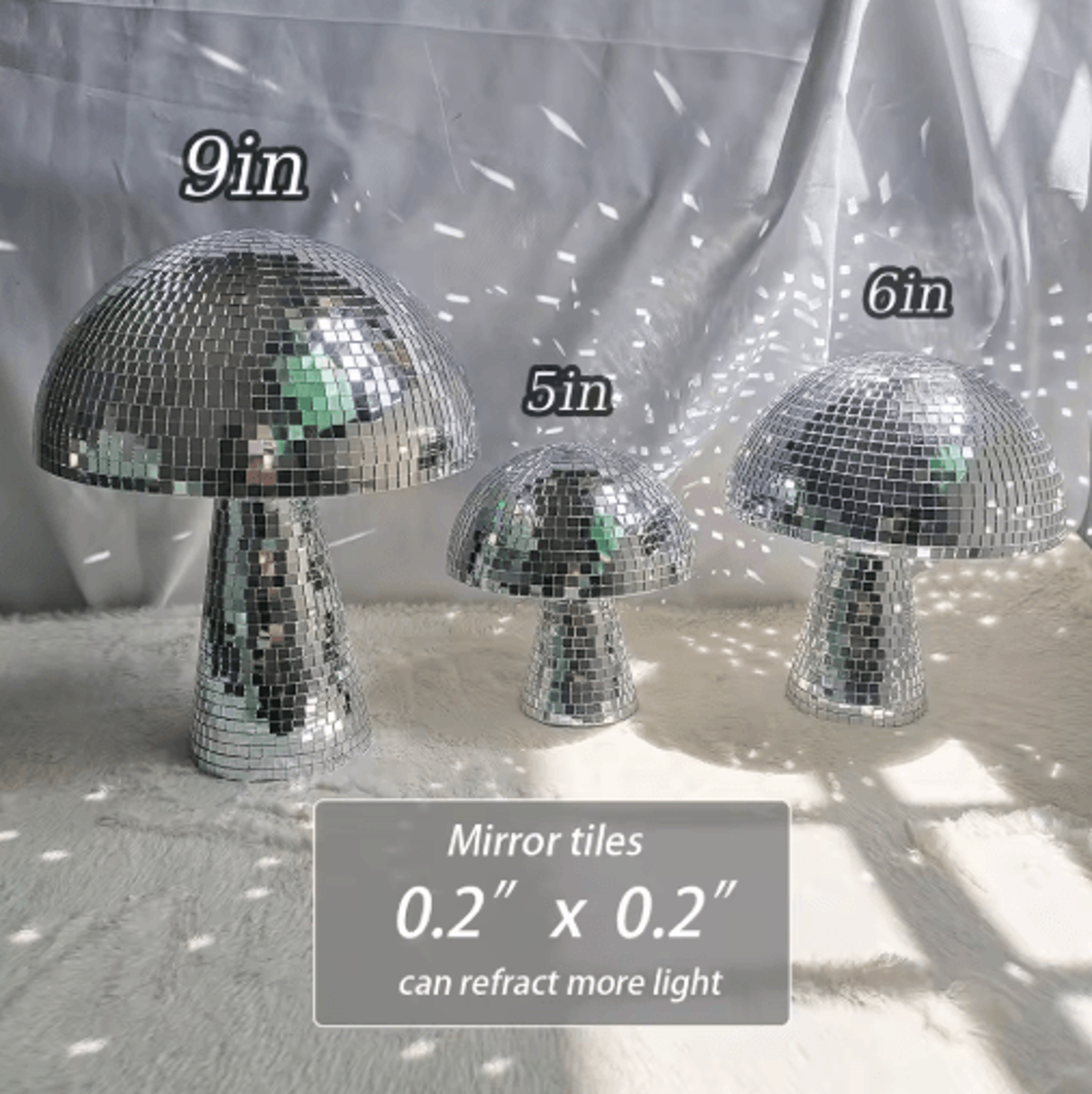 Mushroom Disco Ball Decor  Mirror Party Accent For Stylish Spaces 1