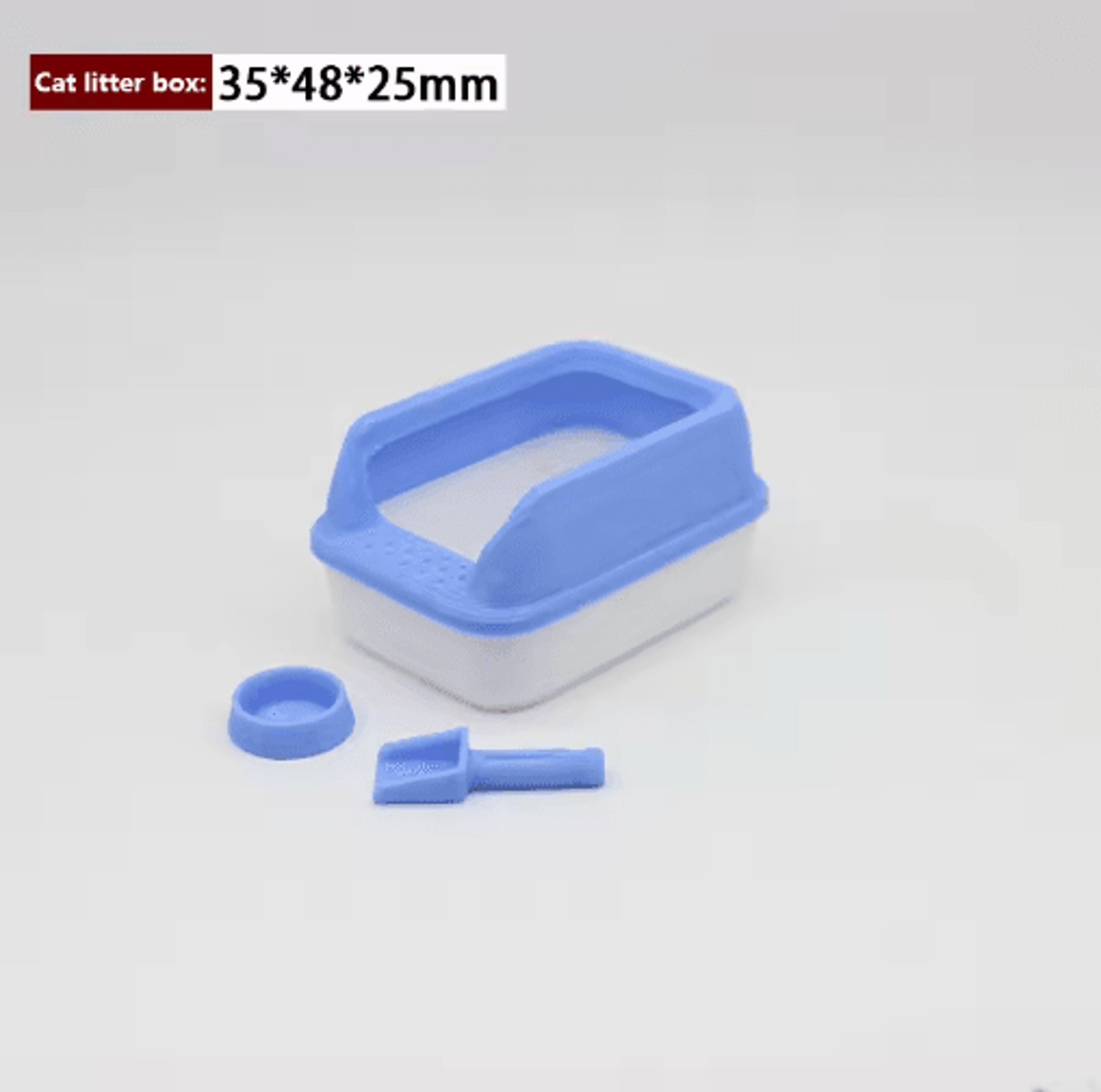 Miniature Cat Litter Box Set  Dollhouse Pet Accessories With Mini Shovel 3pcs 5