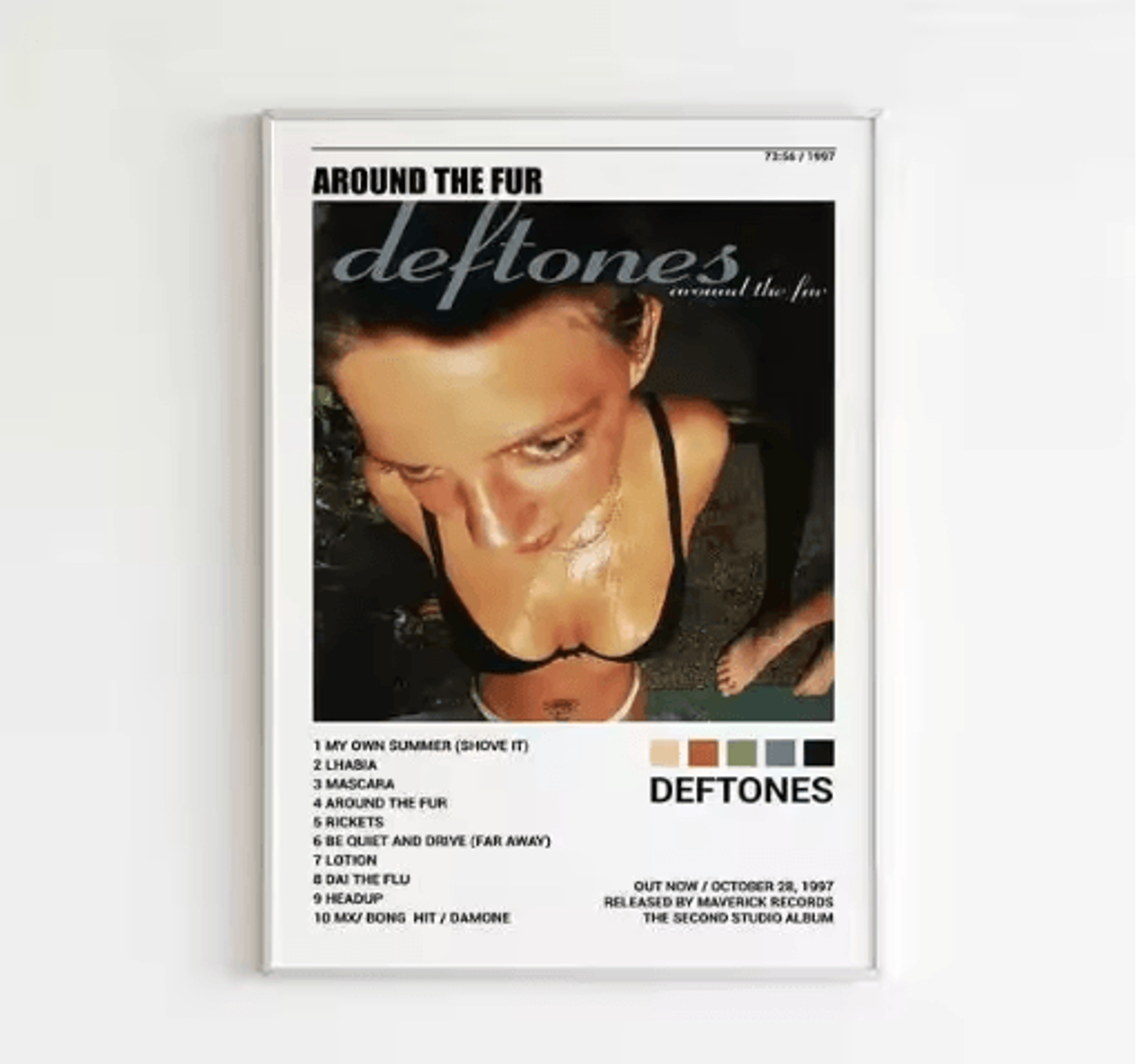 Deftones Around The Fur Album Poster Retro Rock Band Wall Art Decor 8