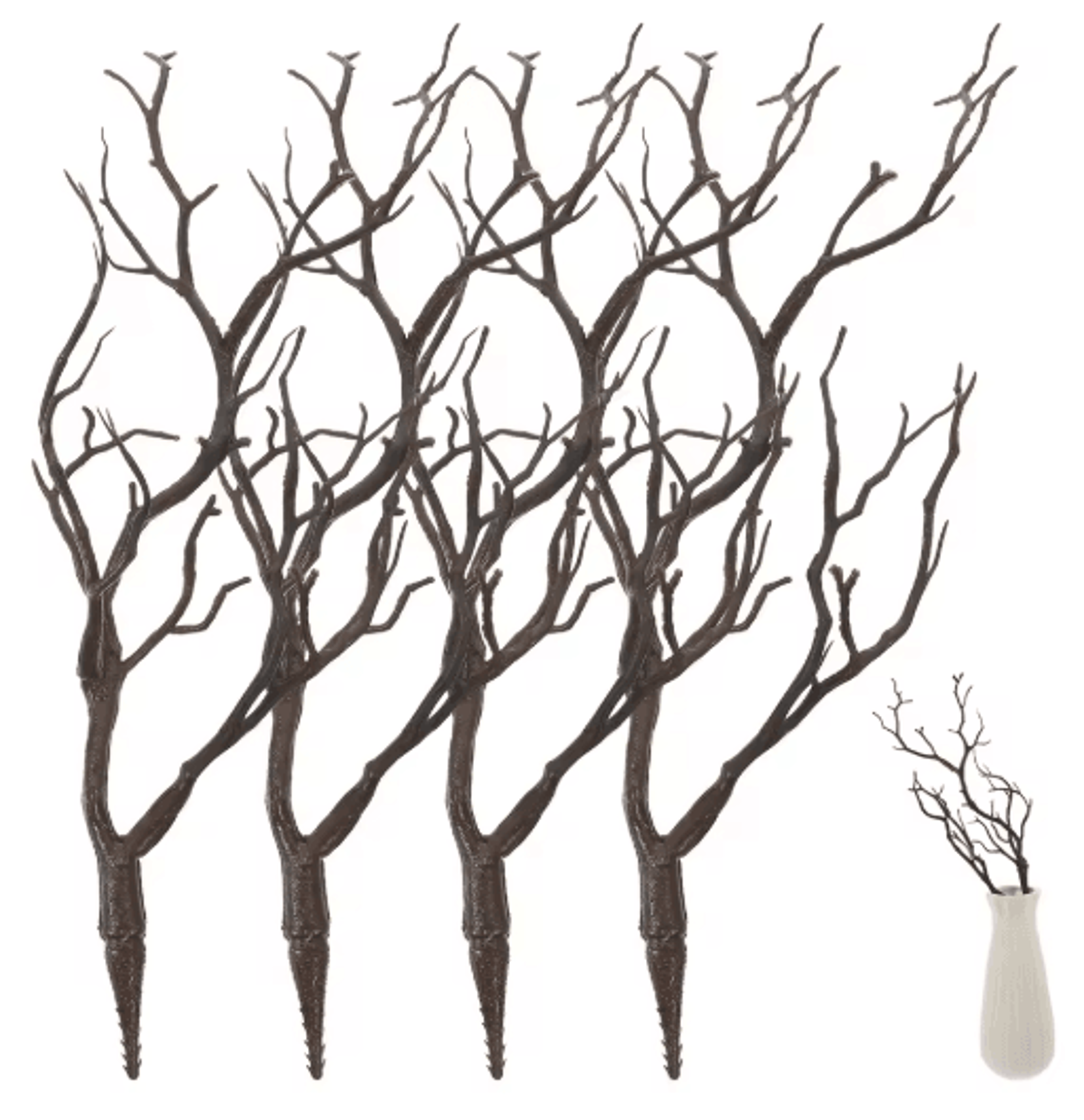 Artificial Antler Branch Set Rustic Dried Style Decorative Branches 4PCS 2