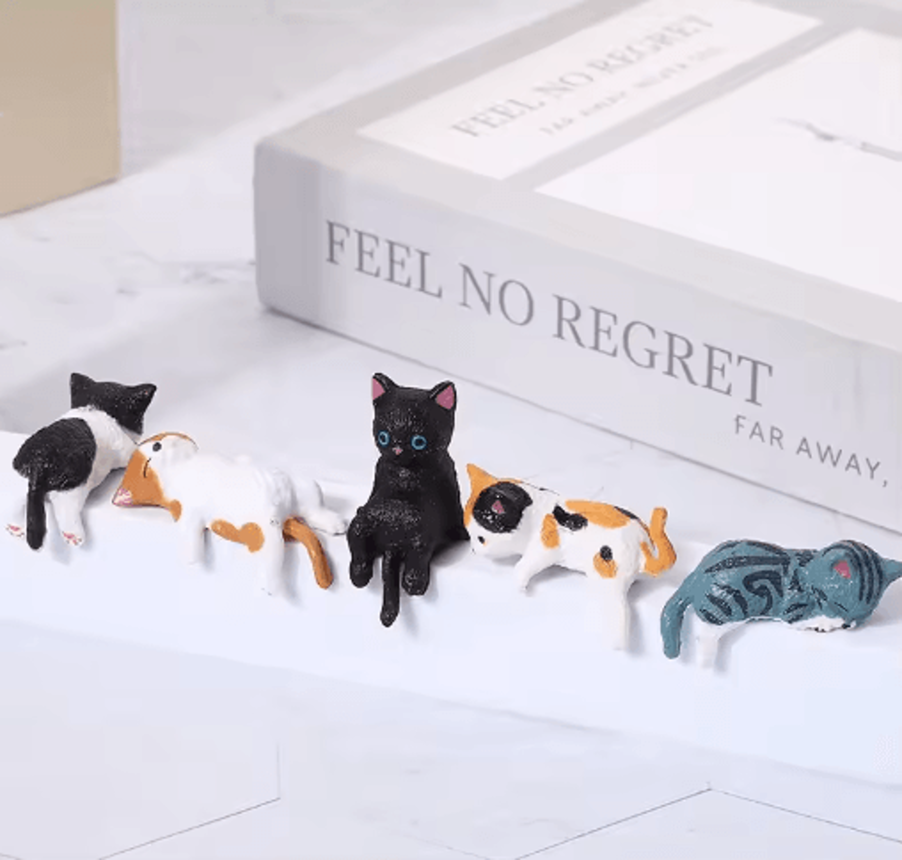 Kawaii Cat Monitor Toppers Set Cute Desk Decor  Screen Edge Figurines 5 Pack 1
