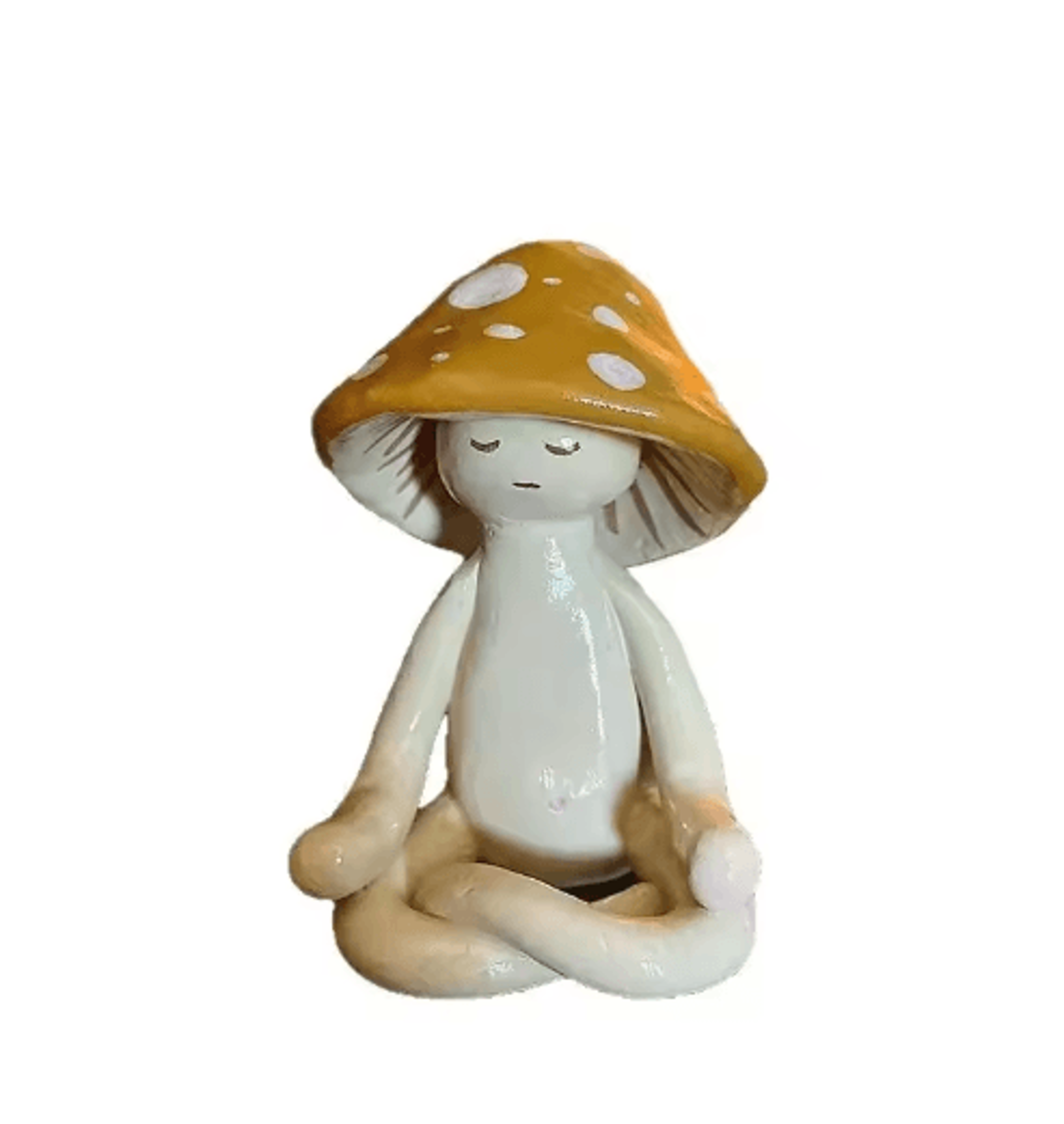 Cute Meditation Mushroom Decor Resin Yoga Figurine For Zen Home Accents 5