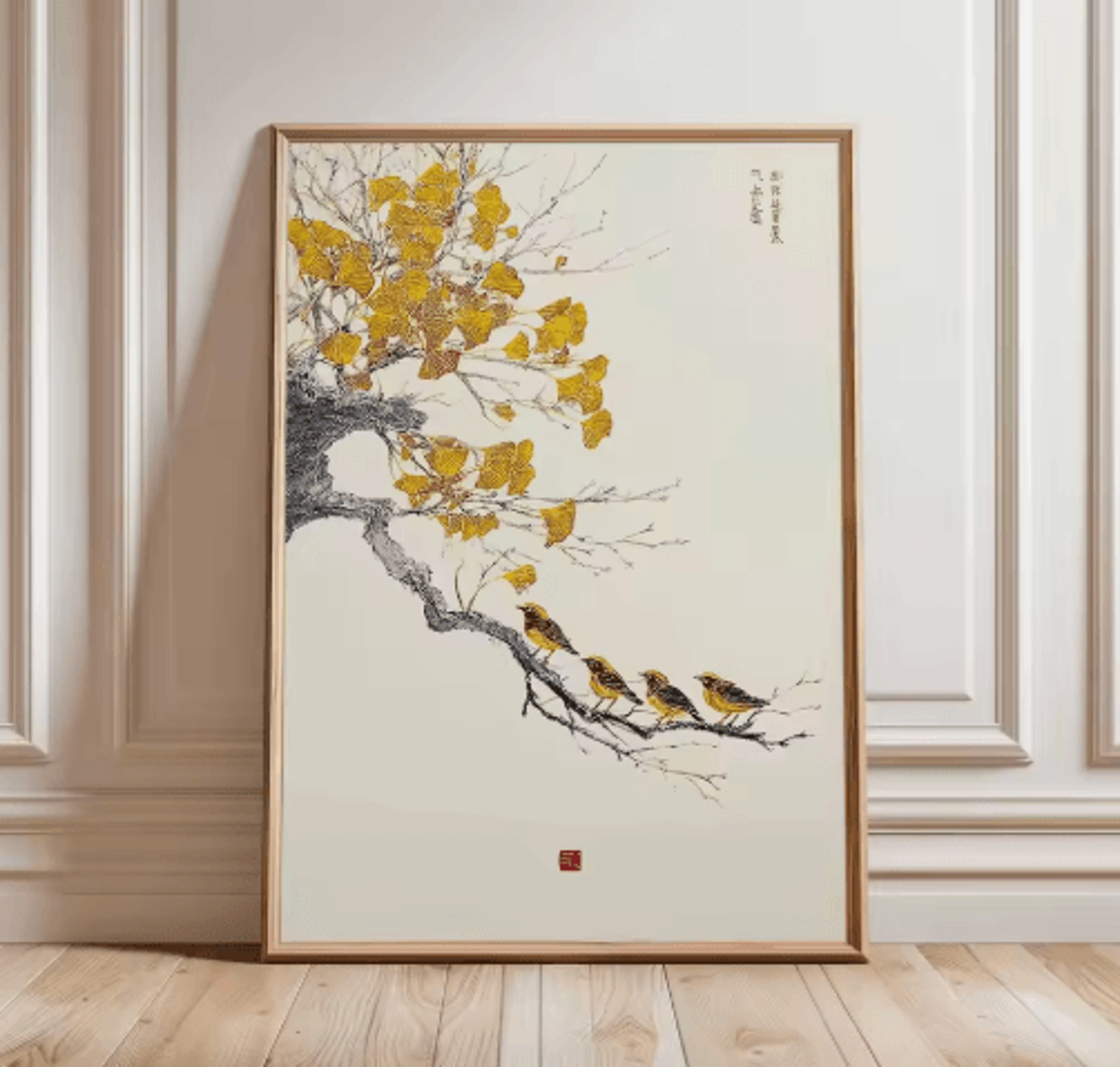 Frameless Japanese Pine Tree Wall Art Zen Nature Poster Print For Calm Interiors 8