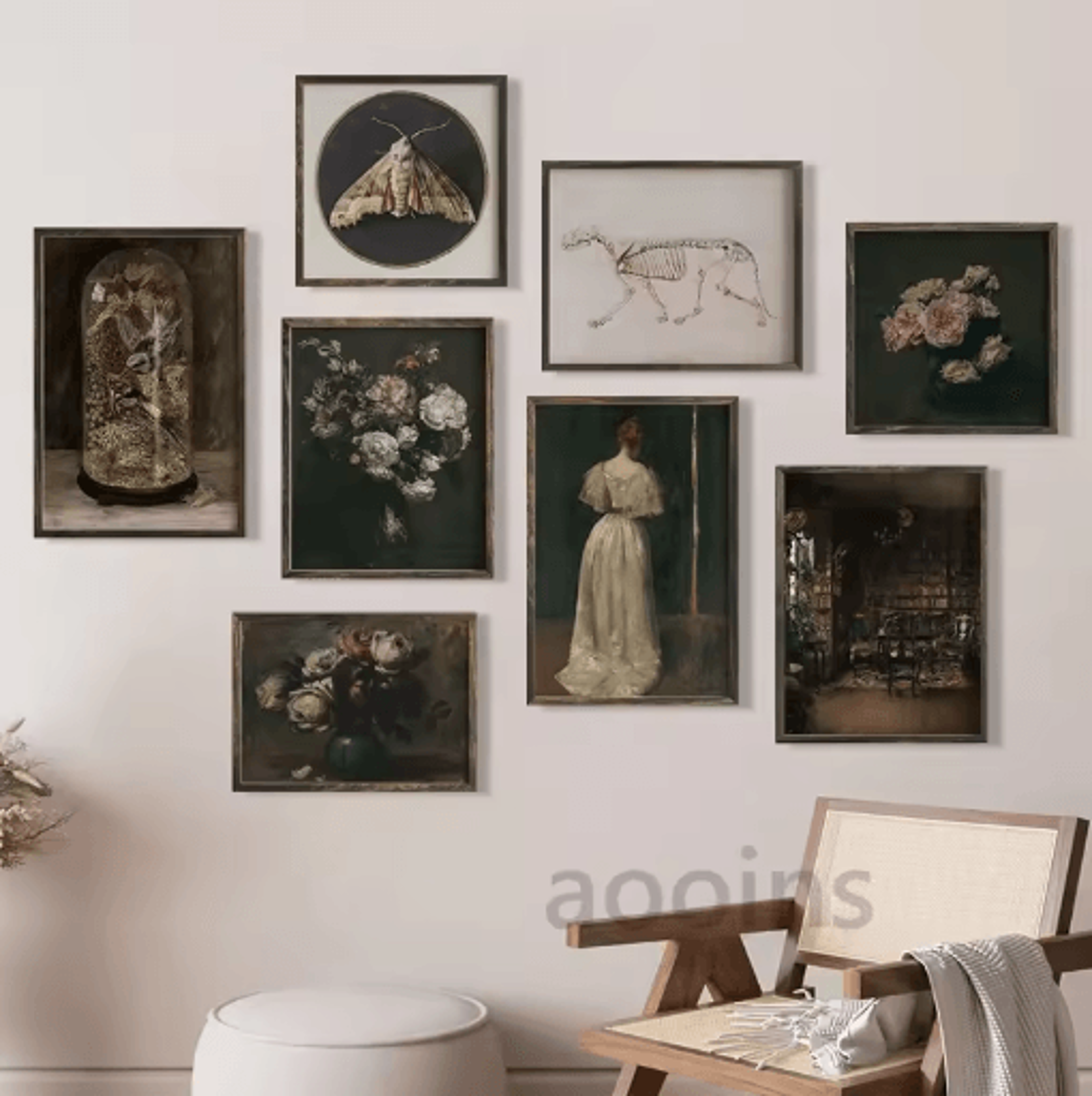 Vintage Owl Wall Art Moody Cottagecore Dark Academia Nature Canvas Print 22