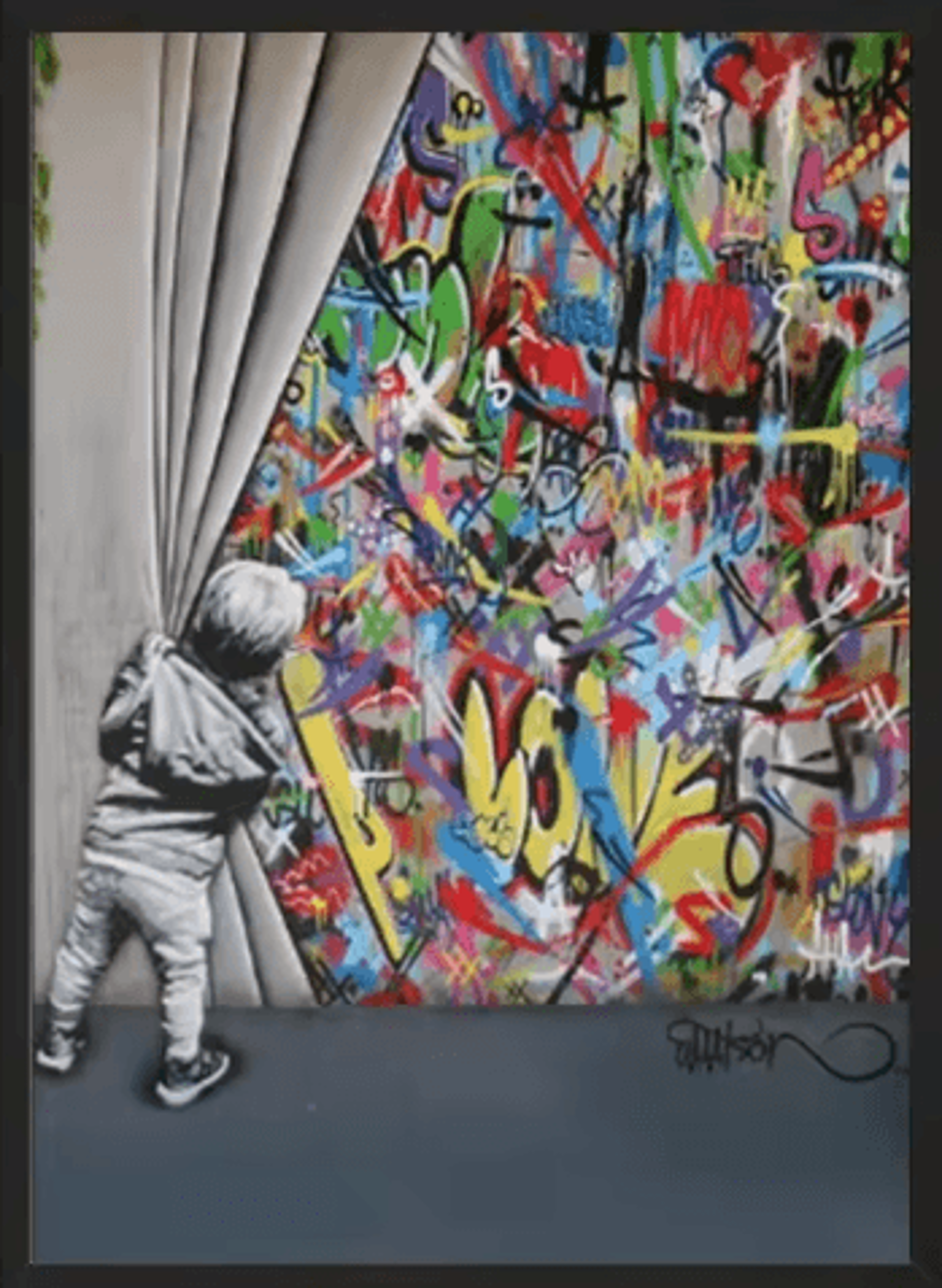 Banksy Style Graffiti Canvas Print Modern Urban Street Art Wall Poster Frameless 5