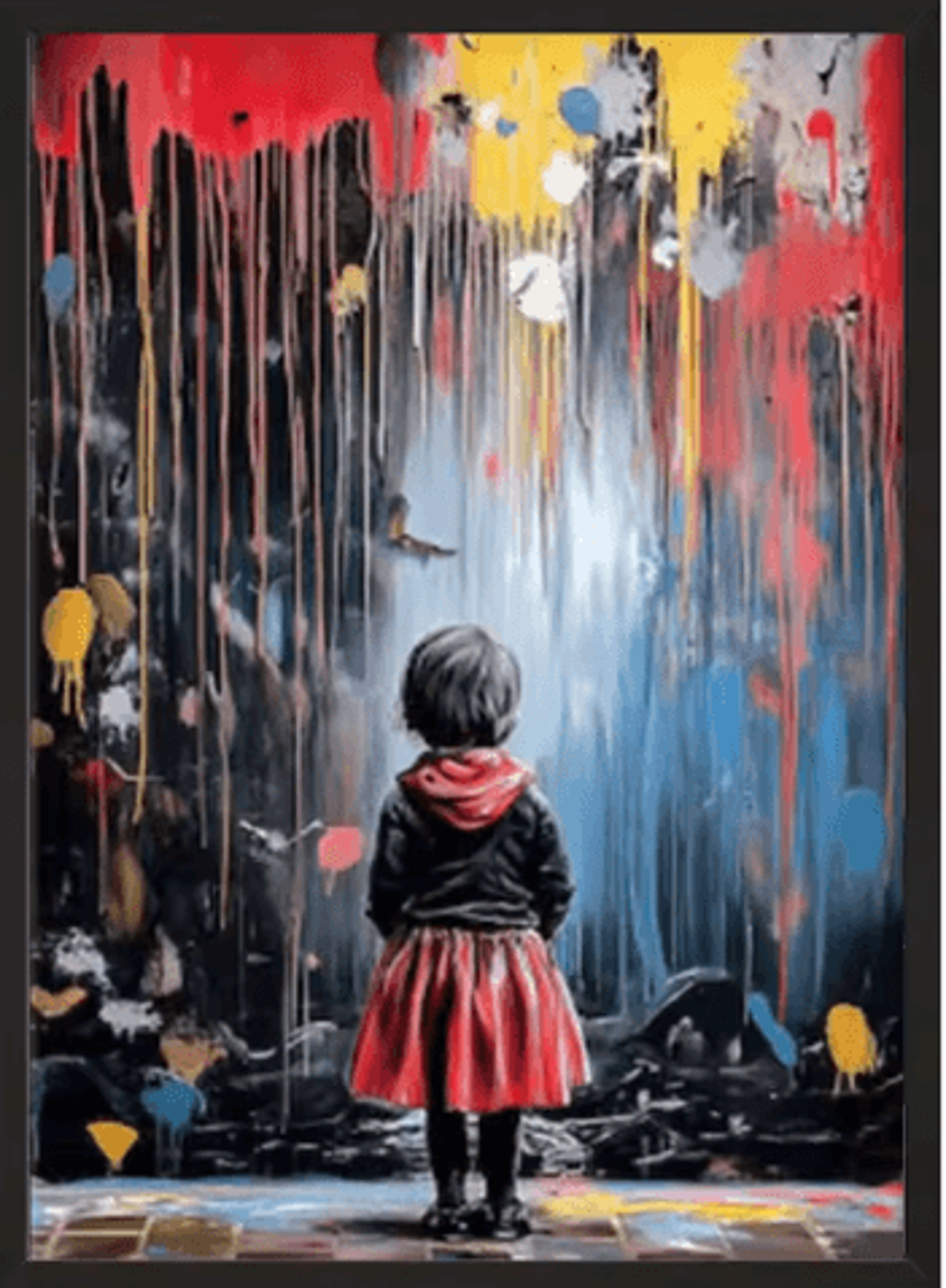 Banksy Style Graffiti Canvas Print Modern Urban Street Art Wall Poster Frameless 11