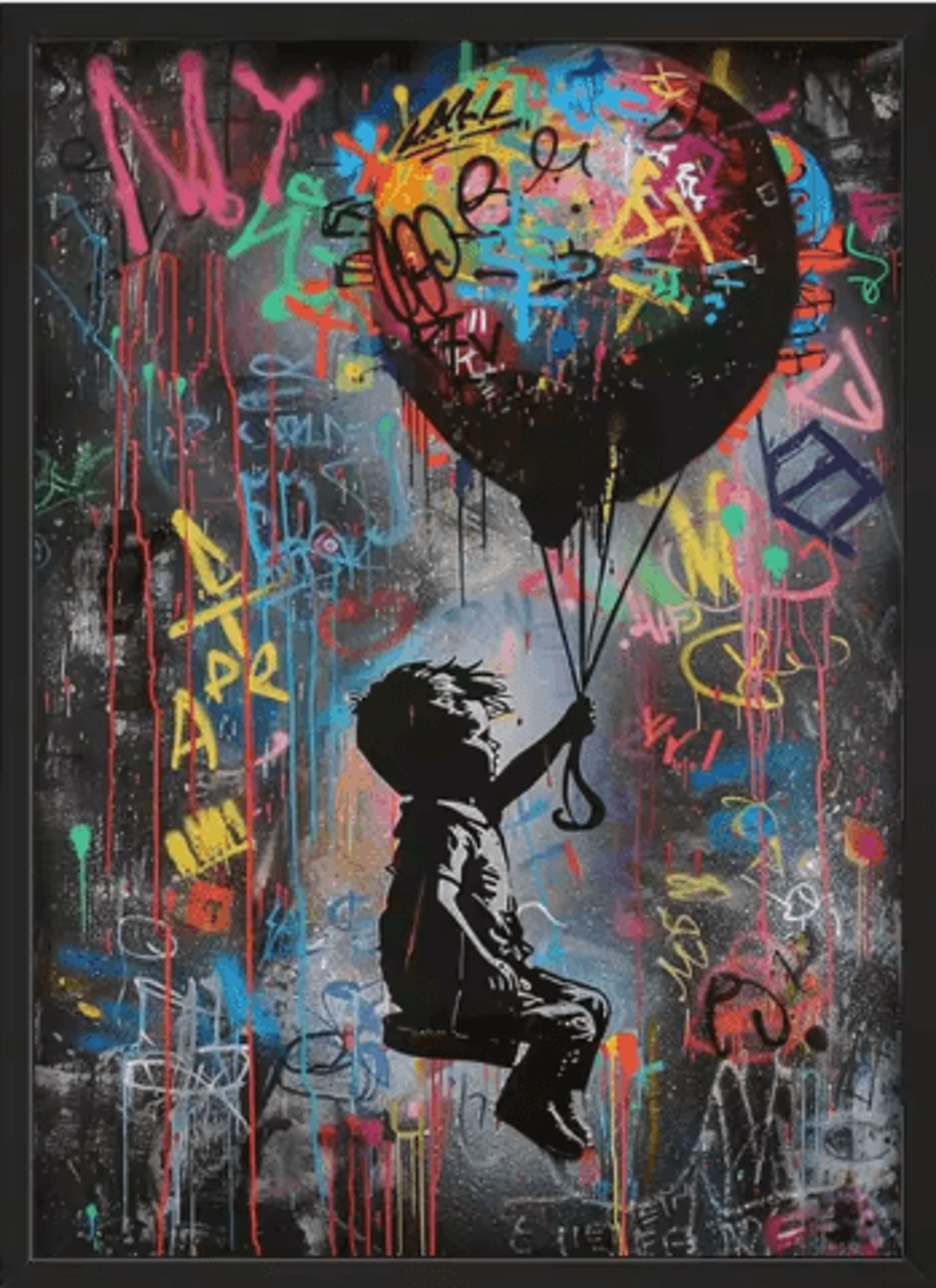 Banksy Style Graffiti Canvas Print Modern Urban Street Art Wall Poster Frameless 12
