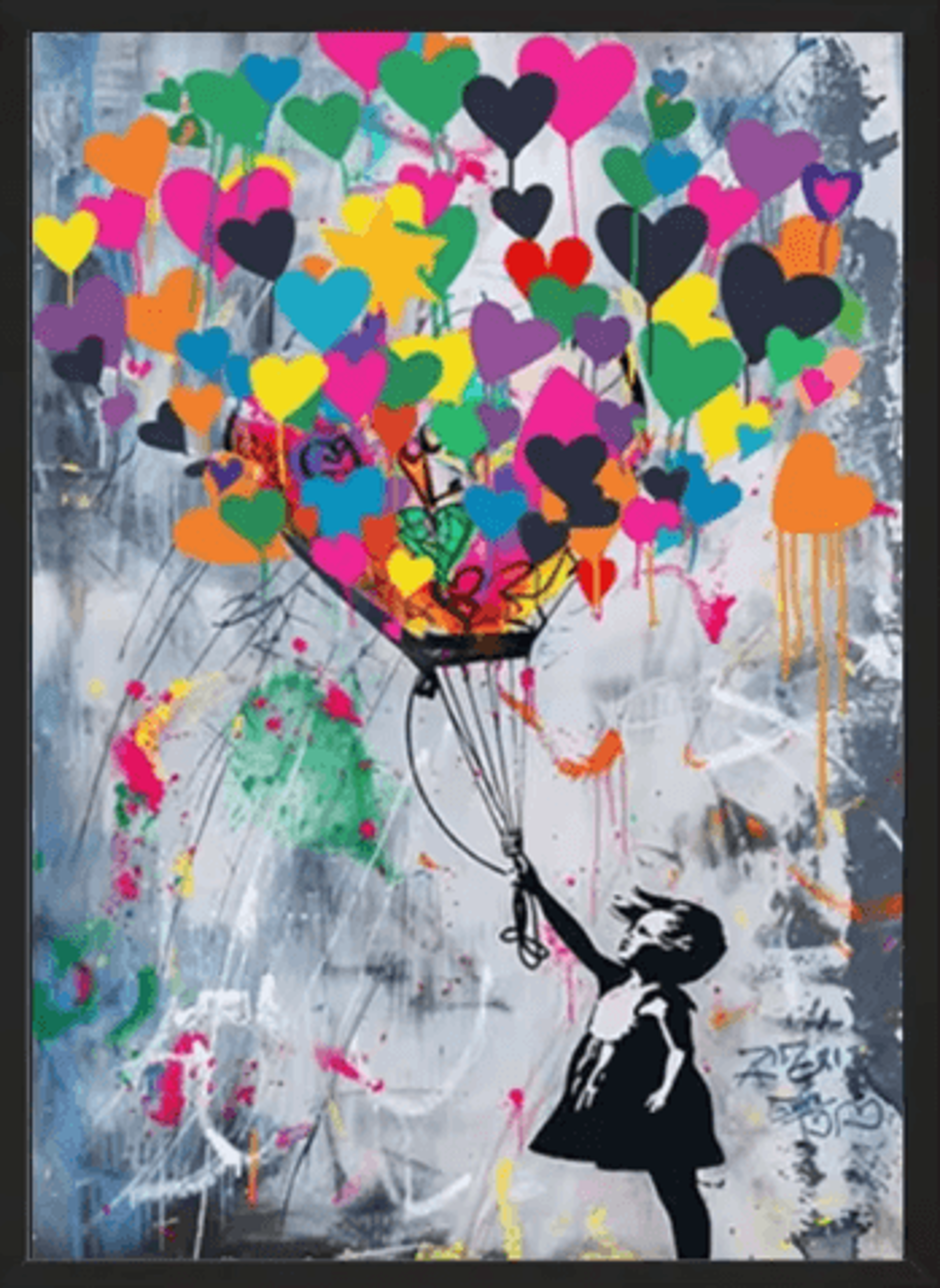 Banksy Style Graffiti Canvas Print Modern Urban Street Art Wall Poster Frameless 25