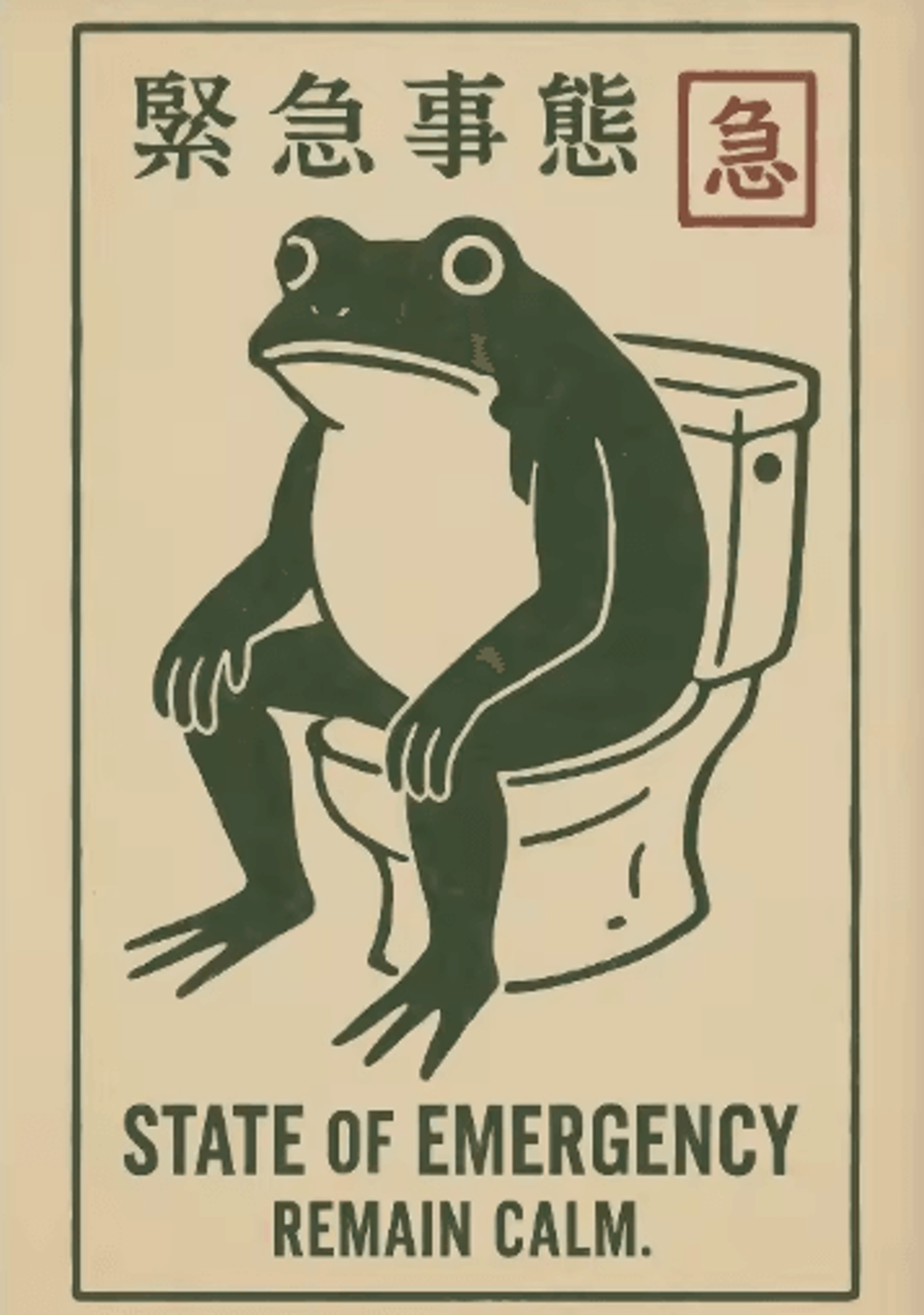 Retro Funny Frog Wall Art Japanese Woodblock Sushi Bathroom Poster 5