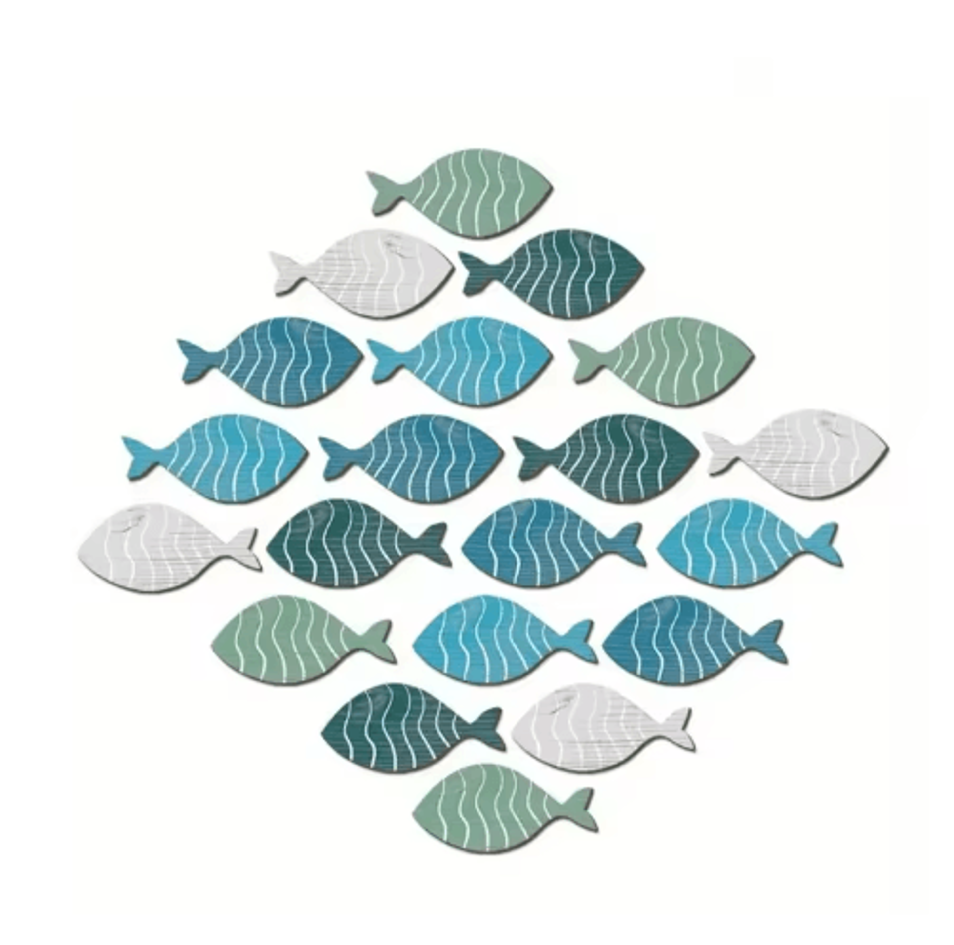 20pcs wooden fish wall decor set coastal beach hanging nautical art