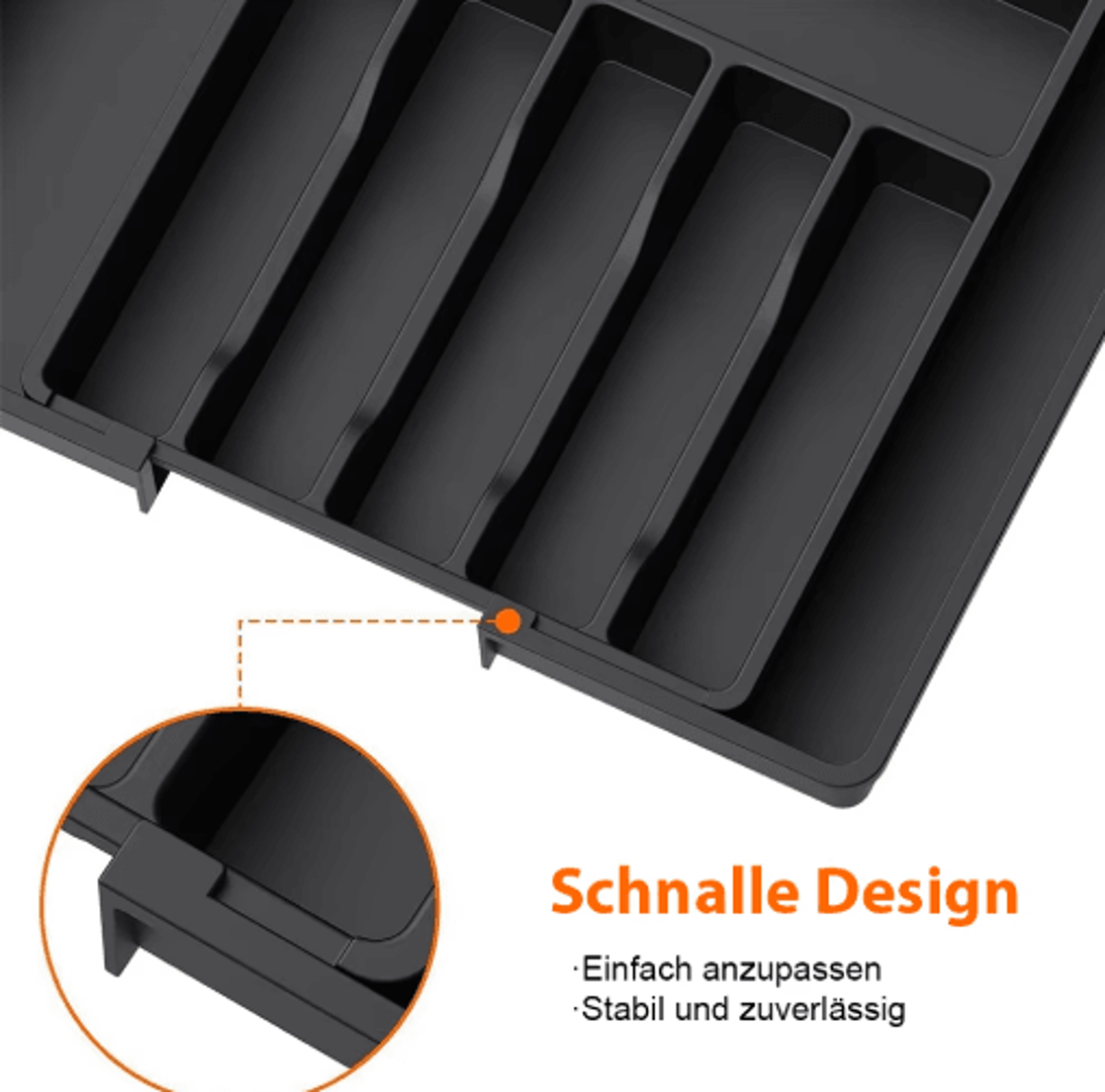 Expandable Kitchen Drawer Organizer  Adjustable Cutlery Storage Tray 6
