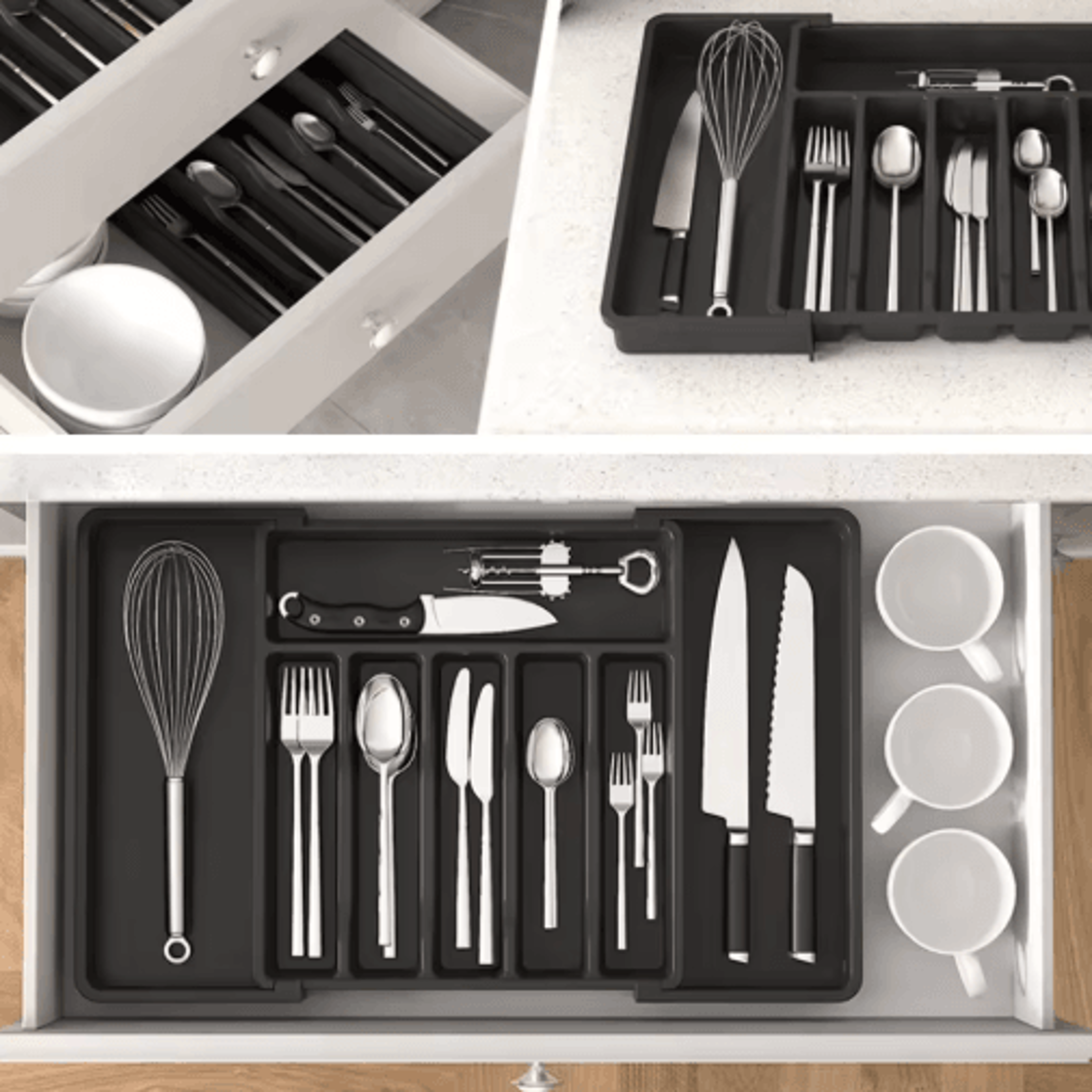 Expandable Kitchen Drawer Organizer  Adjustable Cutlery Storage Tray 8