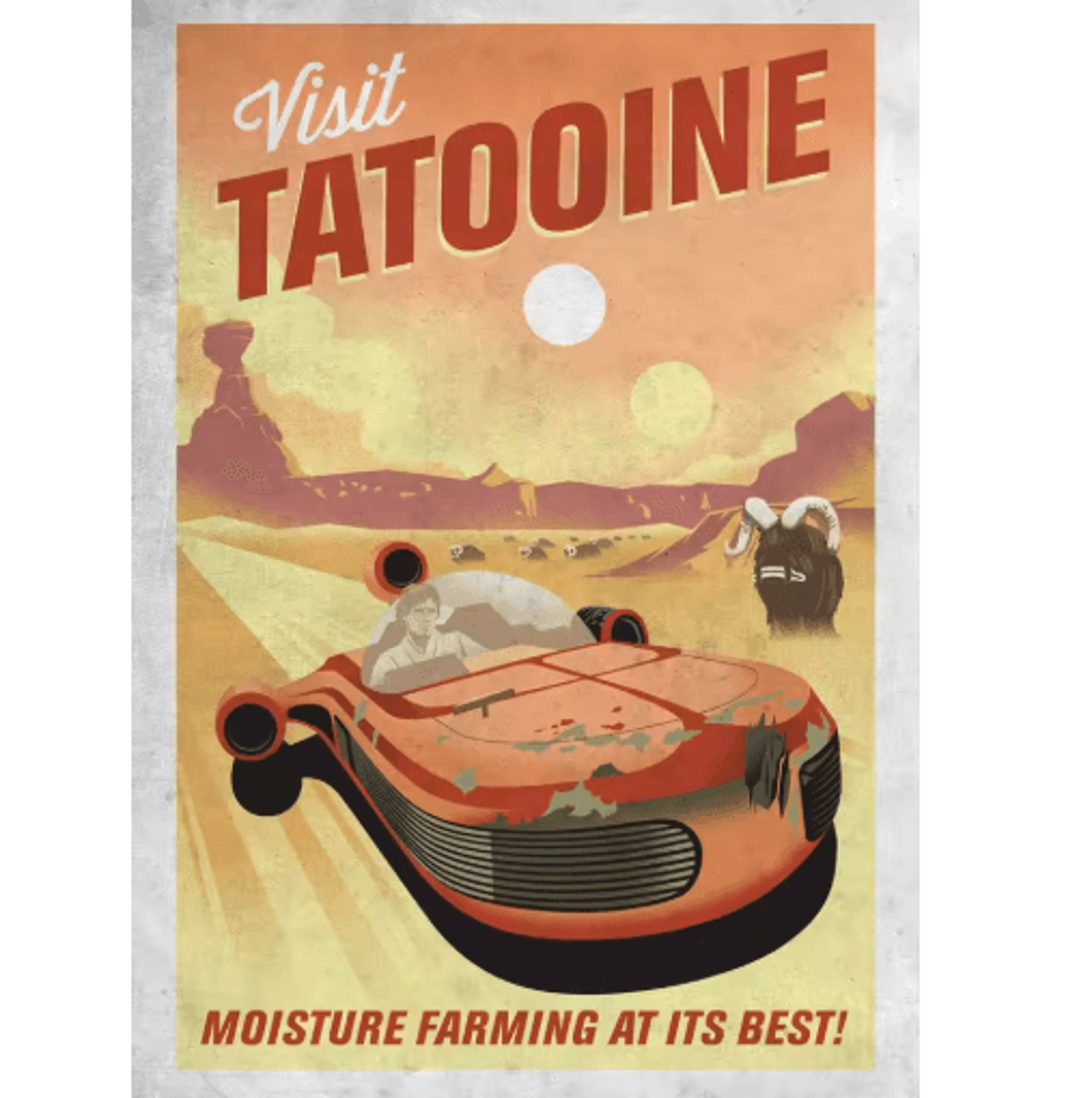 Retro Galactic Space Poster  TatooineInspired SciFi Canvas Wall Art 11