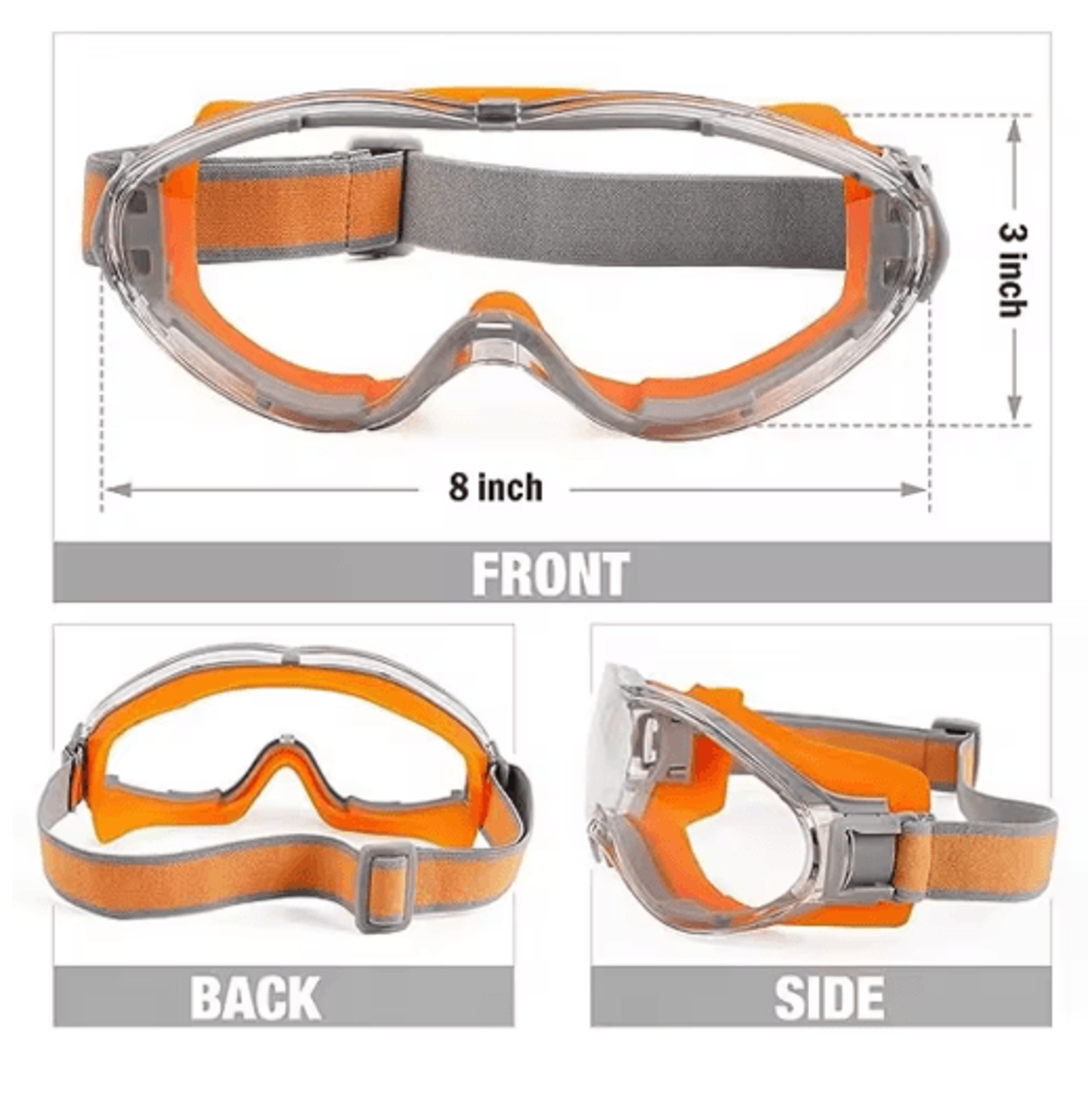 Industrial Safety Goggles With Anti Fog Clear Lens Eye Protection 4