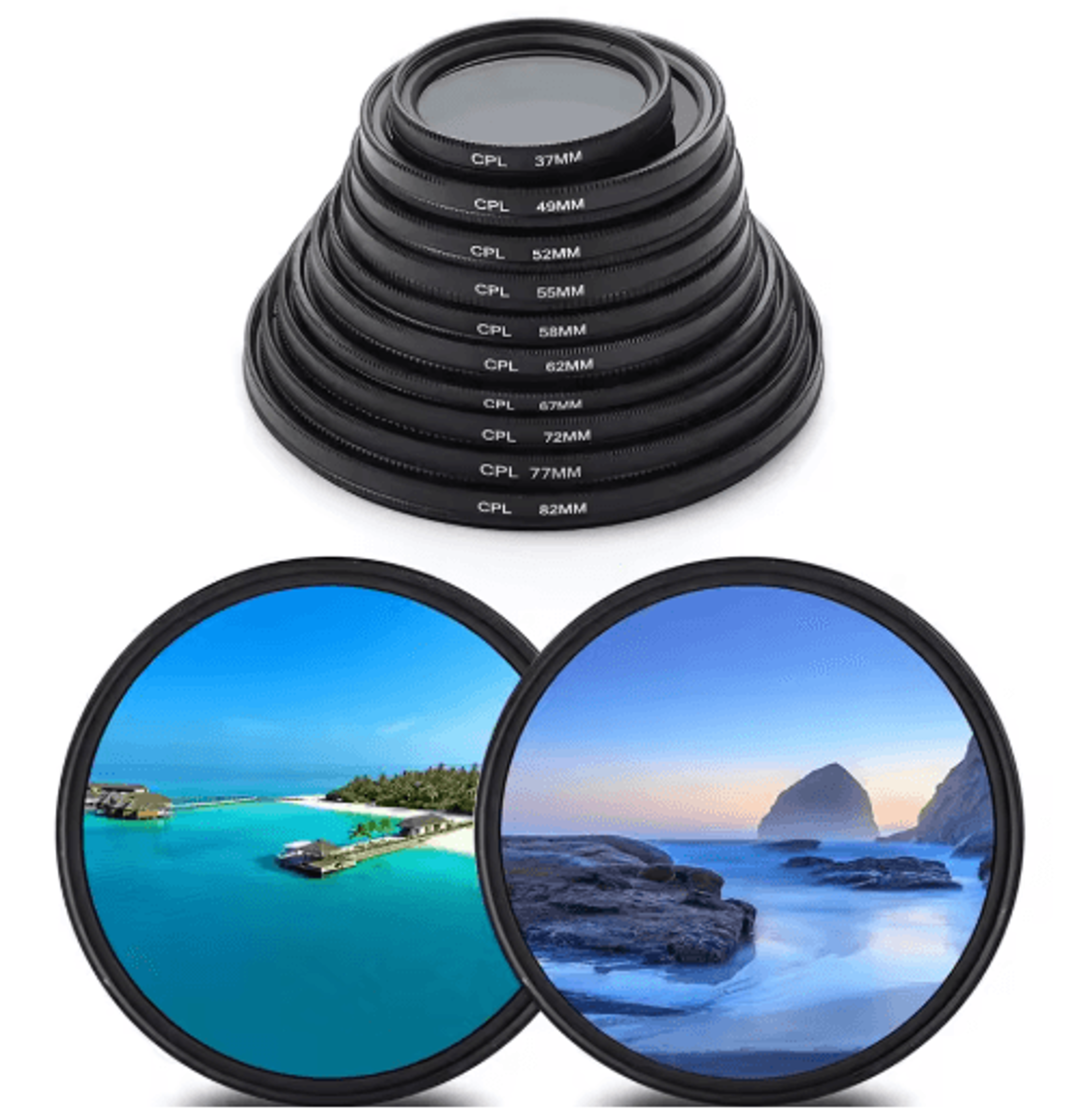 cpl polarizing camera lens filter for dslr photography