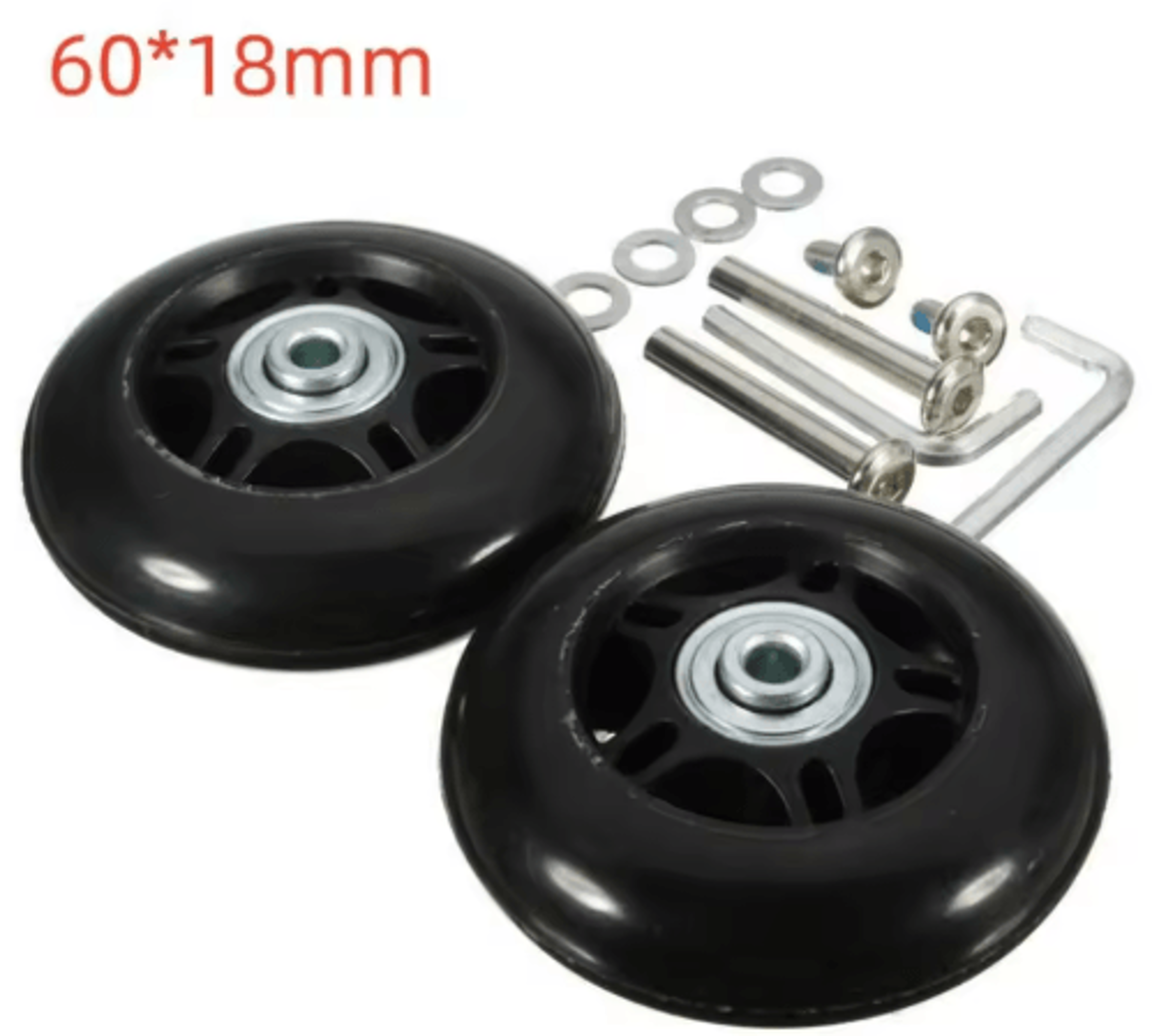Silent Replacement Luggage Wheels Repair Kit With Axles  Screws 2