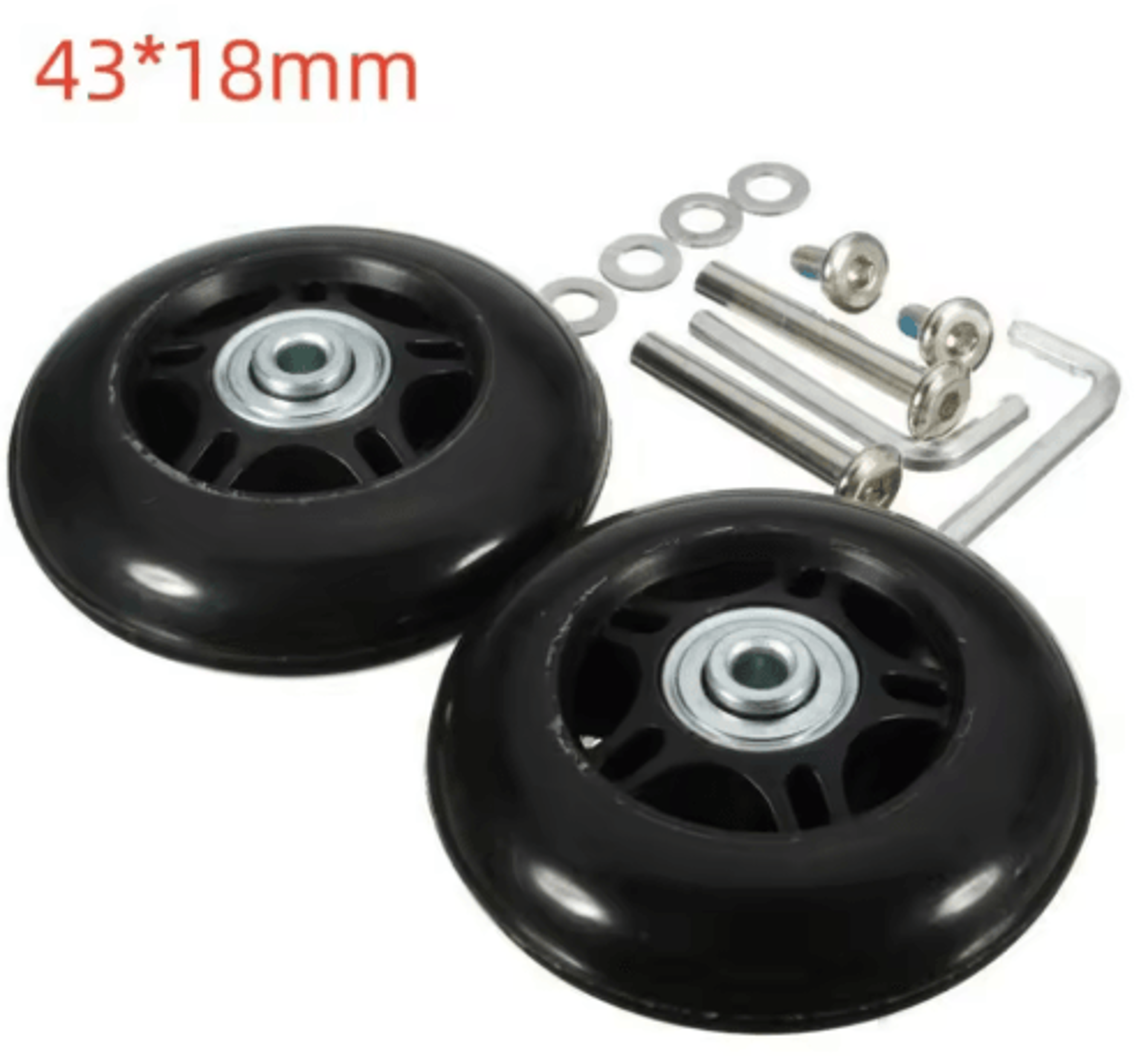 Silent Replacement Luggage Wheels Repair Kit With Axles  Screws 4
