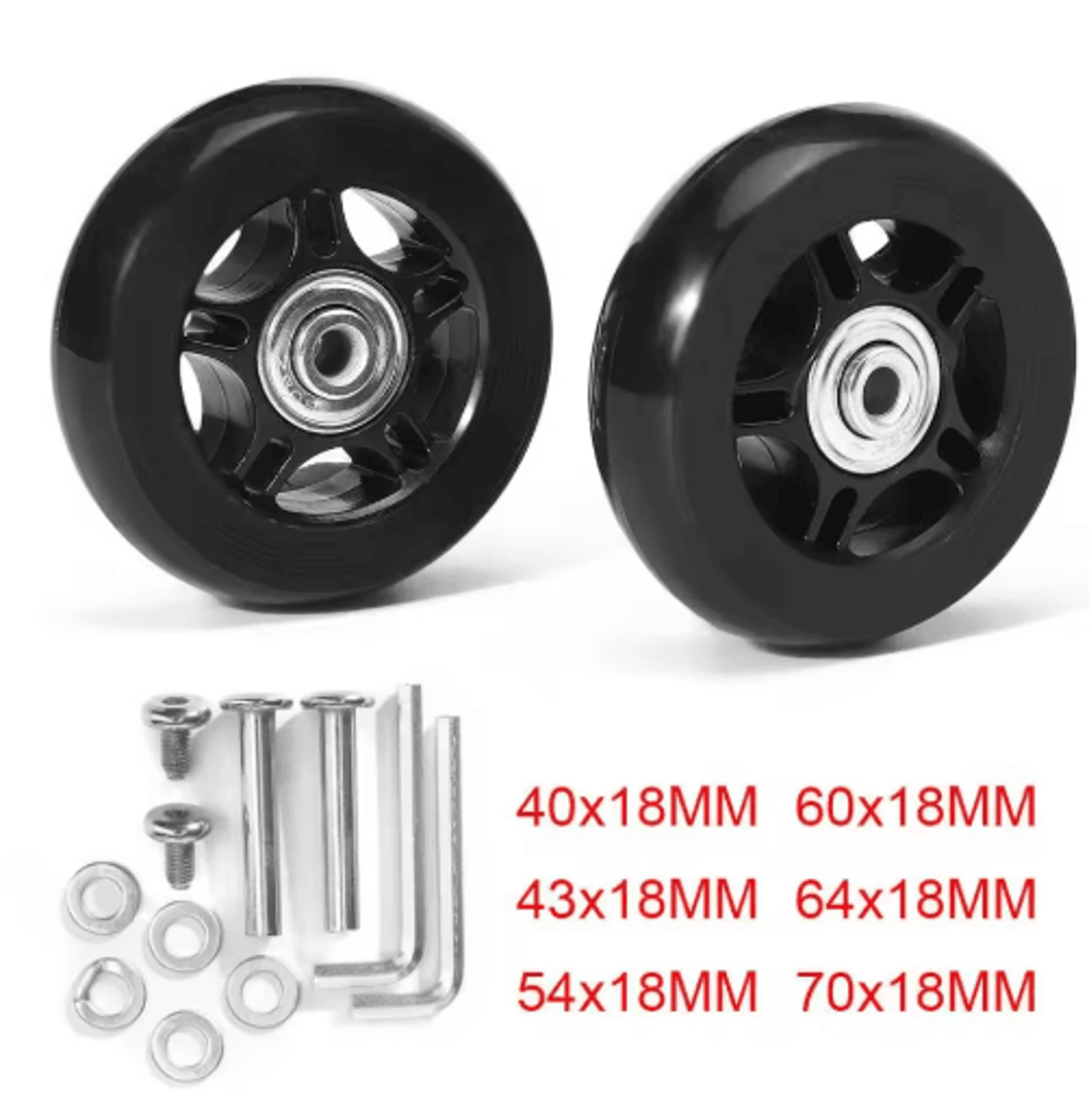 Silent Replacement Luggage Wheels Repair Kit With Axles  Screws 8