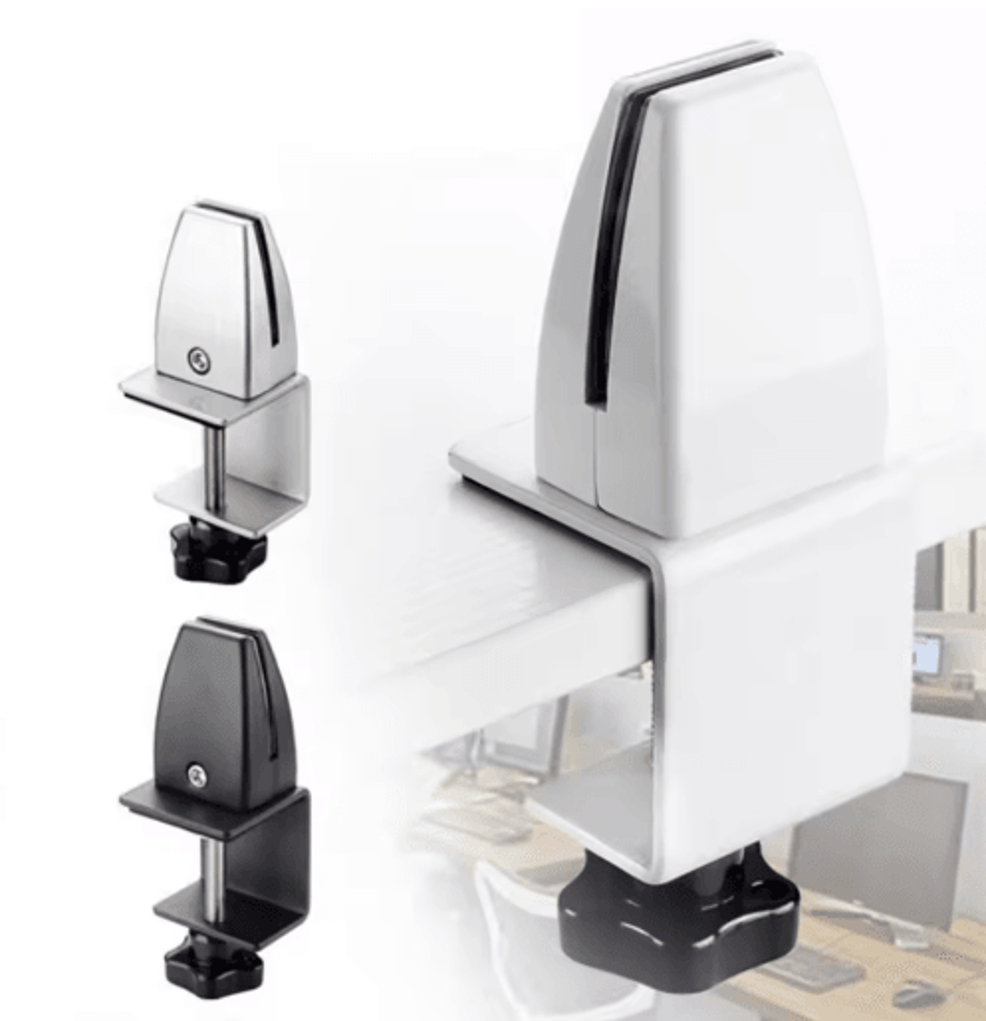 adjustable aluminum alloy desk partition clamp for office baffles & glass panels