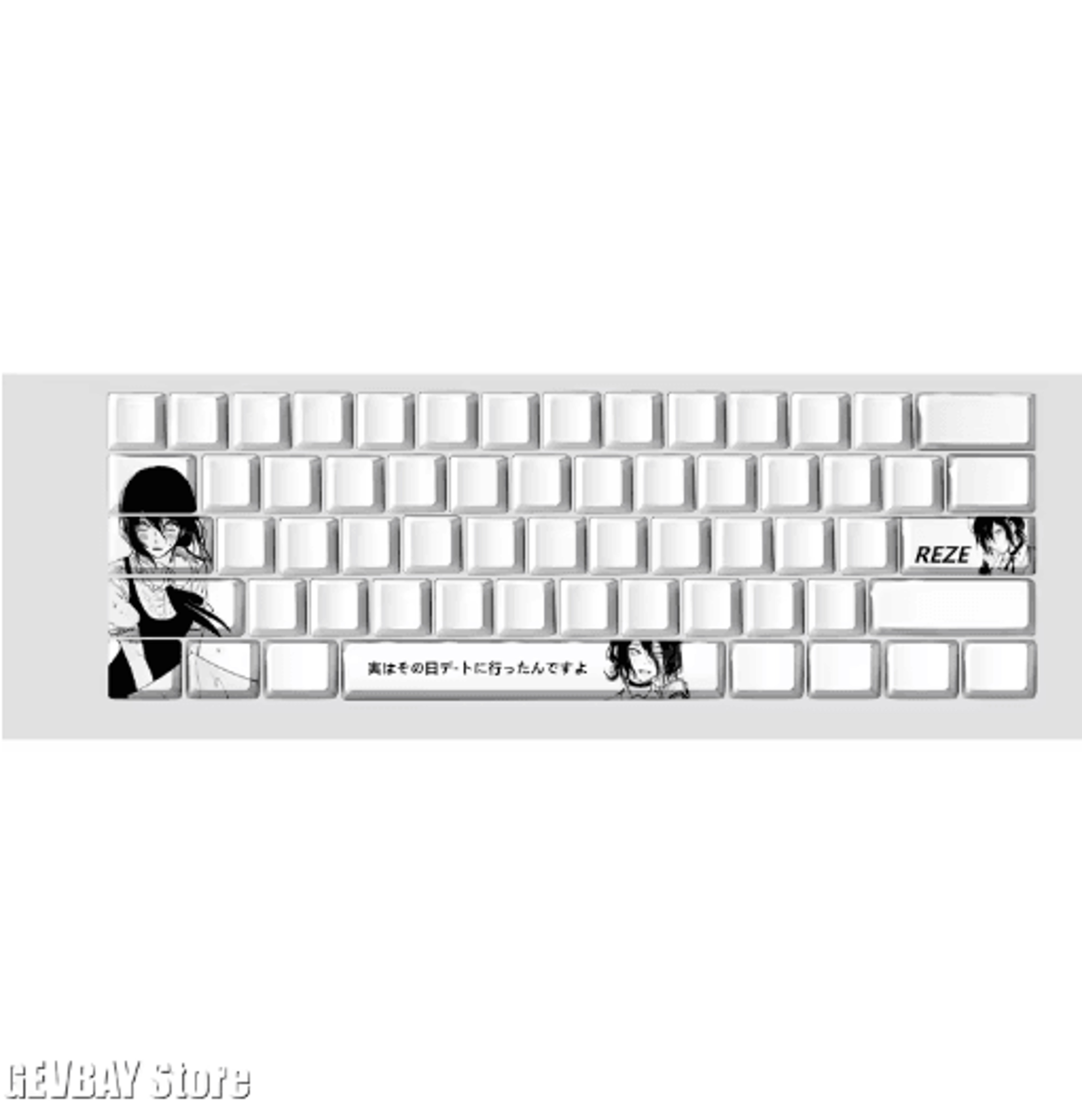 Reze Anime Keycaps Set  PBT Cherry Profile Mechanical Keyboard Keycaps 3