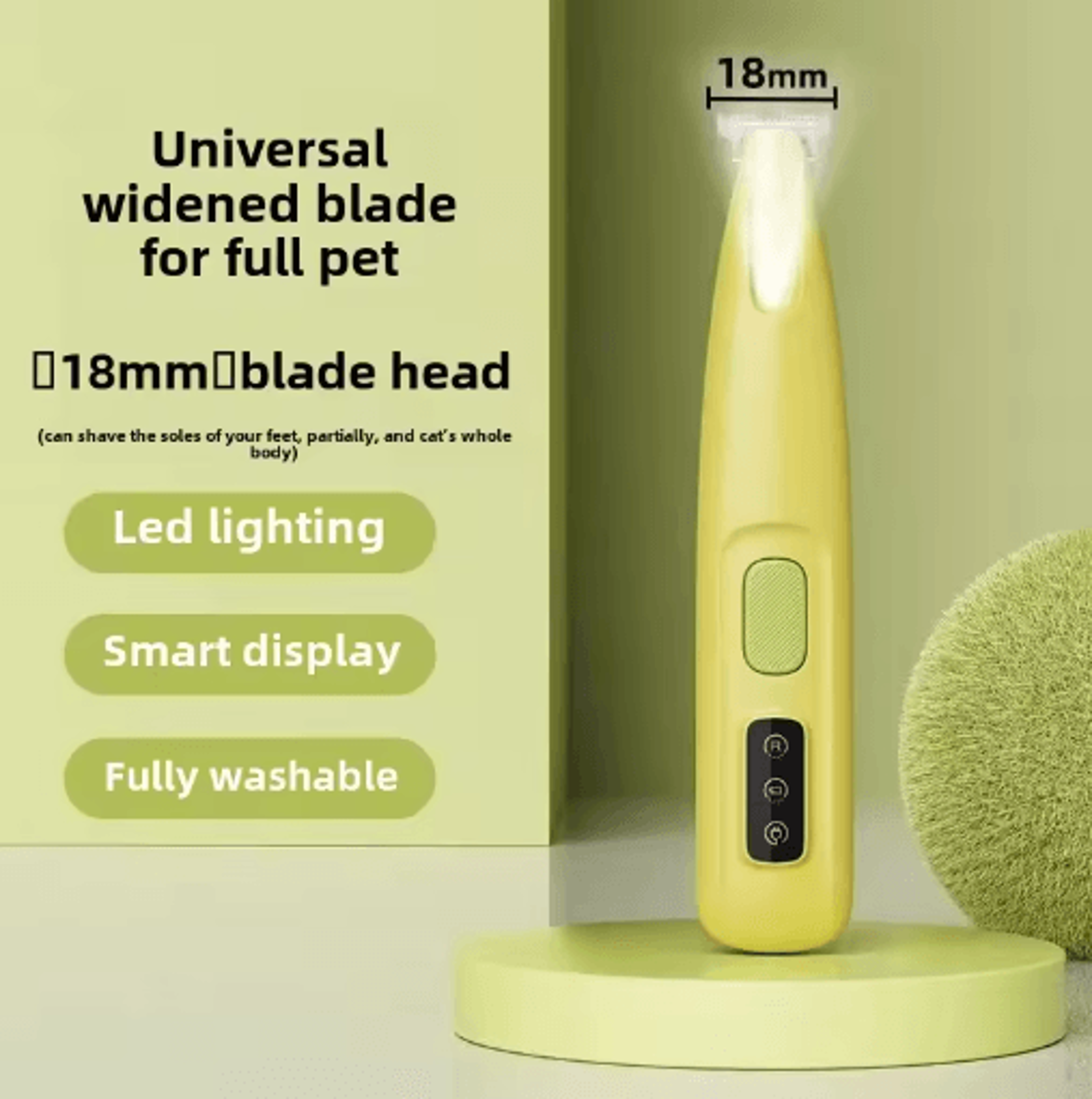 GlowTrim Pro Paw Trimmer Waterproof Pet Hair Clipper With LED Light  Display 2