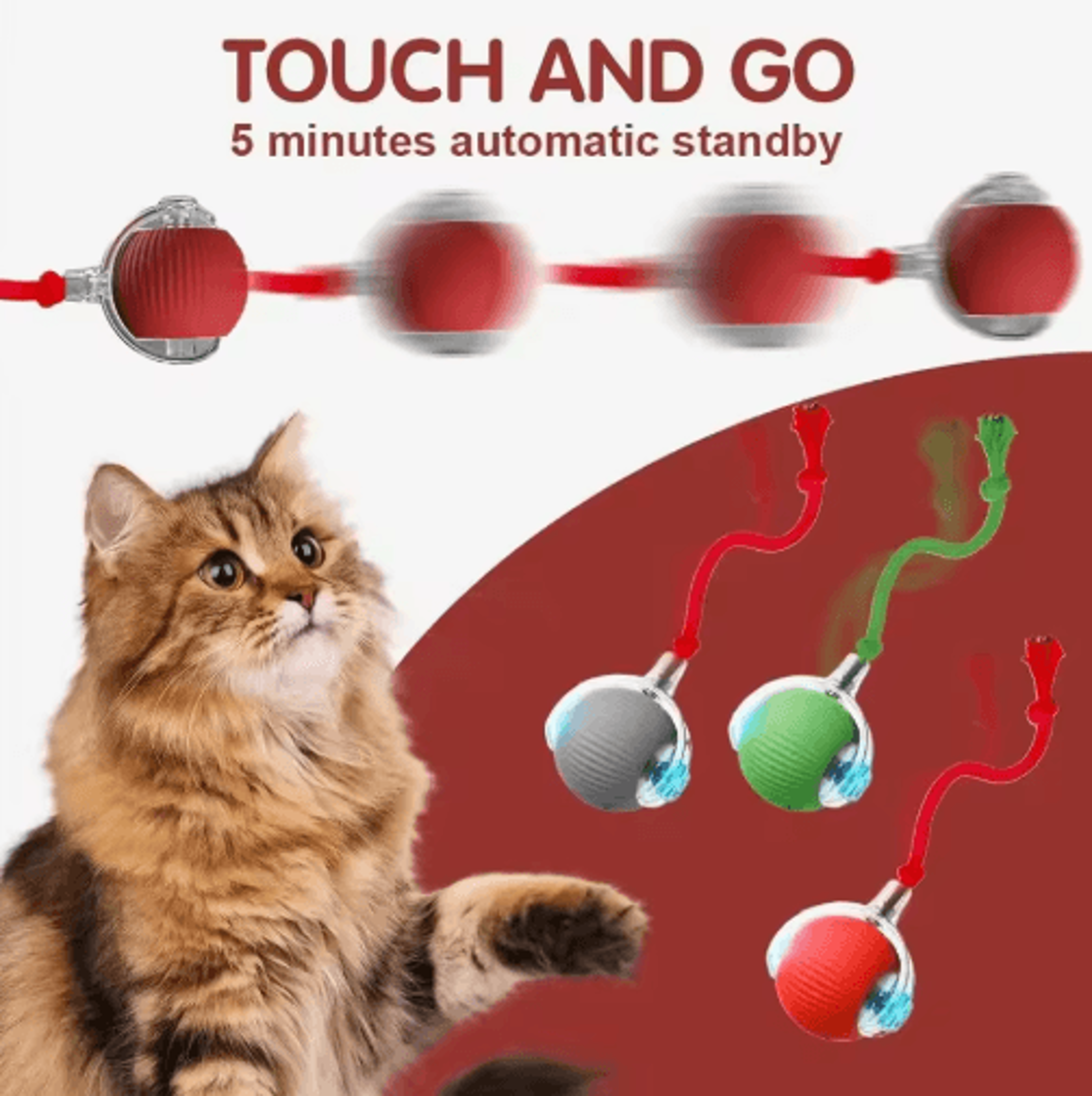 Smart Automatic Rolling Cat Ball  Rechargeable Interactive Toy For Active Cats  Kittens 6